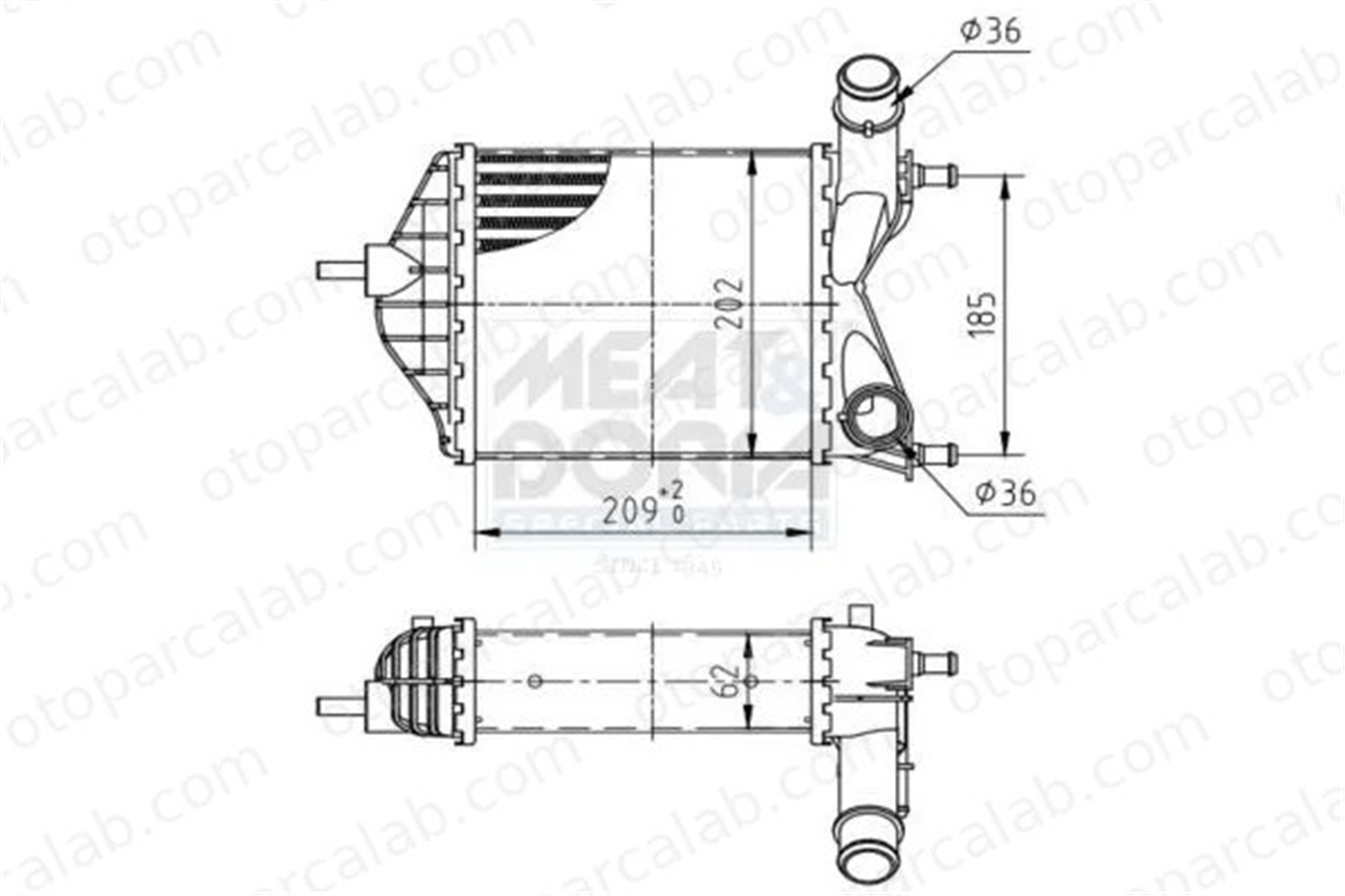 DENSO DIT09101 Turbo Radyatörü LANCIA YPSILON FIAT IDEA 46836770 51733052
