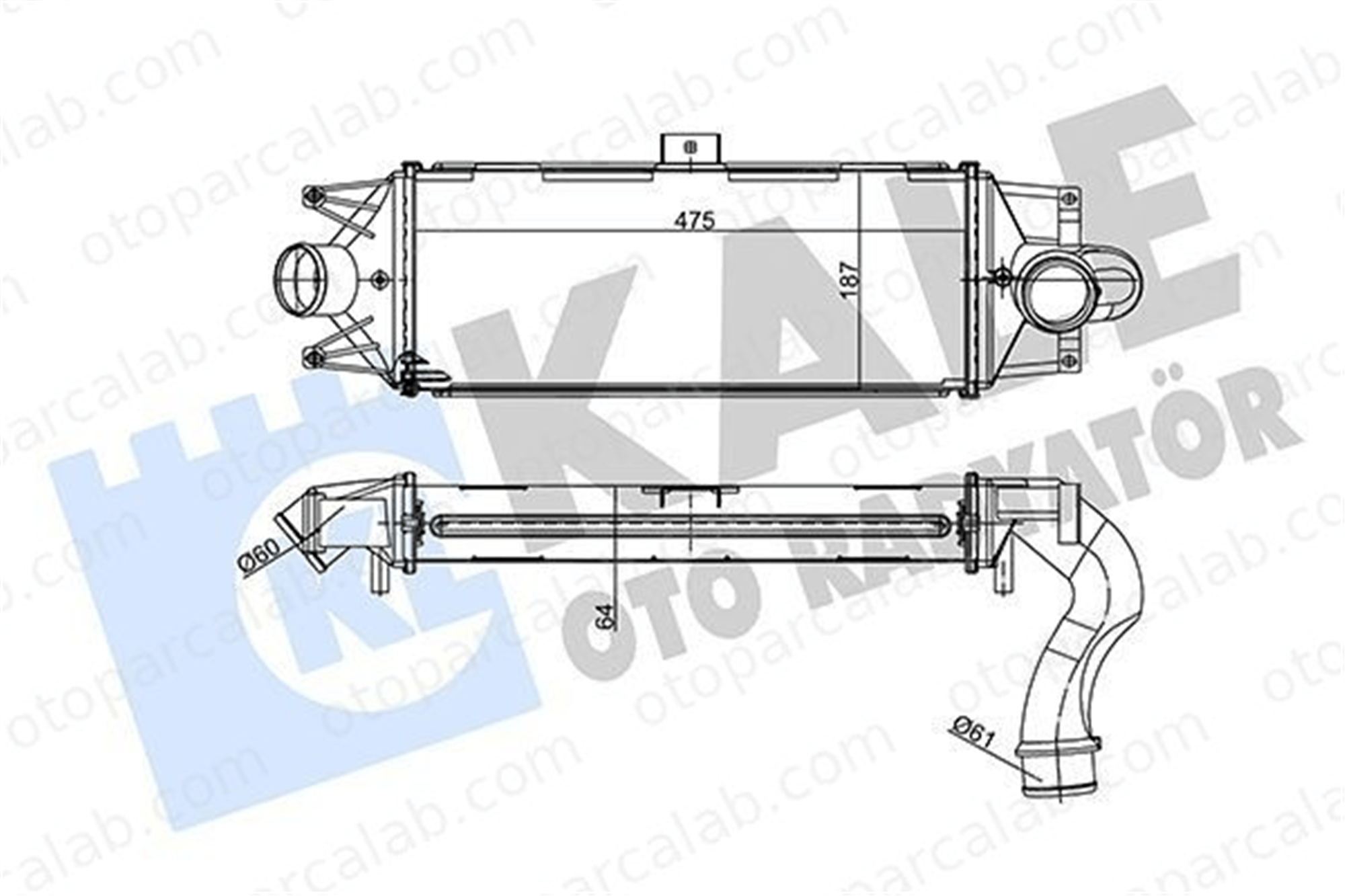 DENSO DIT12003 Turbo Radyatörü IVECO DAILY IV Platform şasi DAILY IV Panelvan/Van DIT12003 504235460