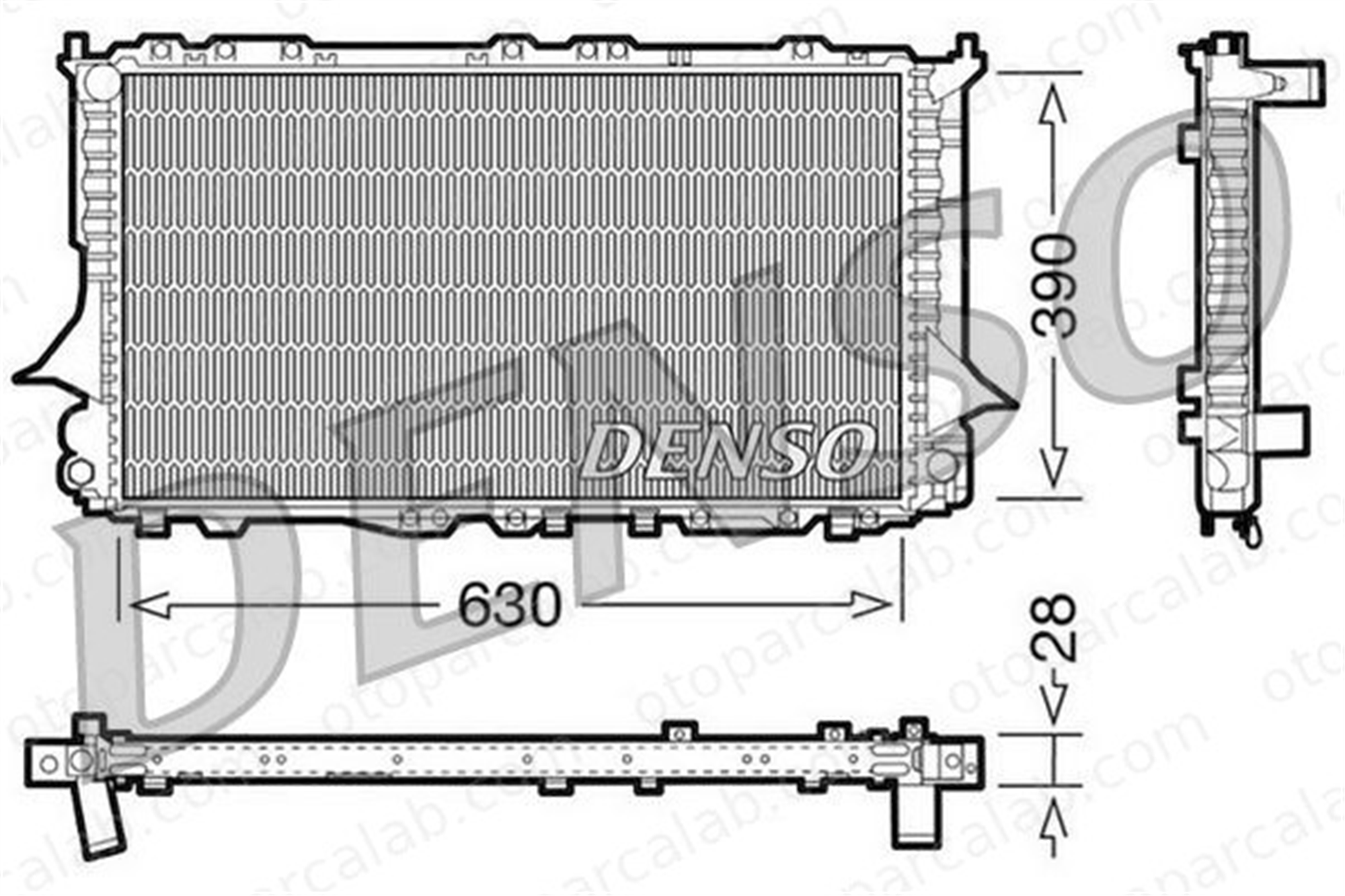 DENSO DRM02006 Su Radyatörü AUDI A6 C4 A6 C4 Avant DRM02006 4A0121251K