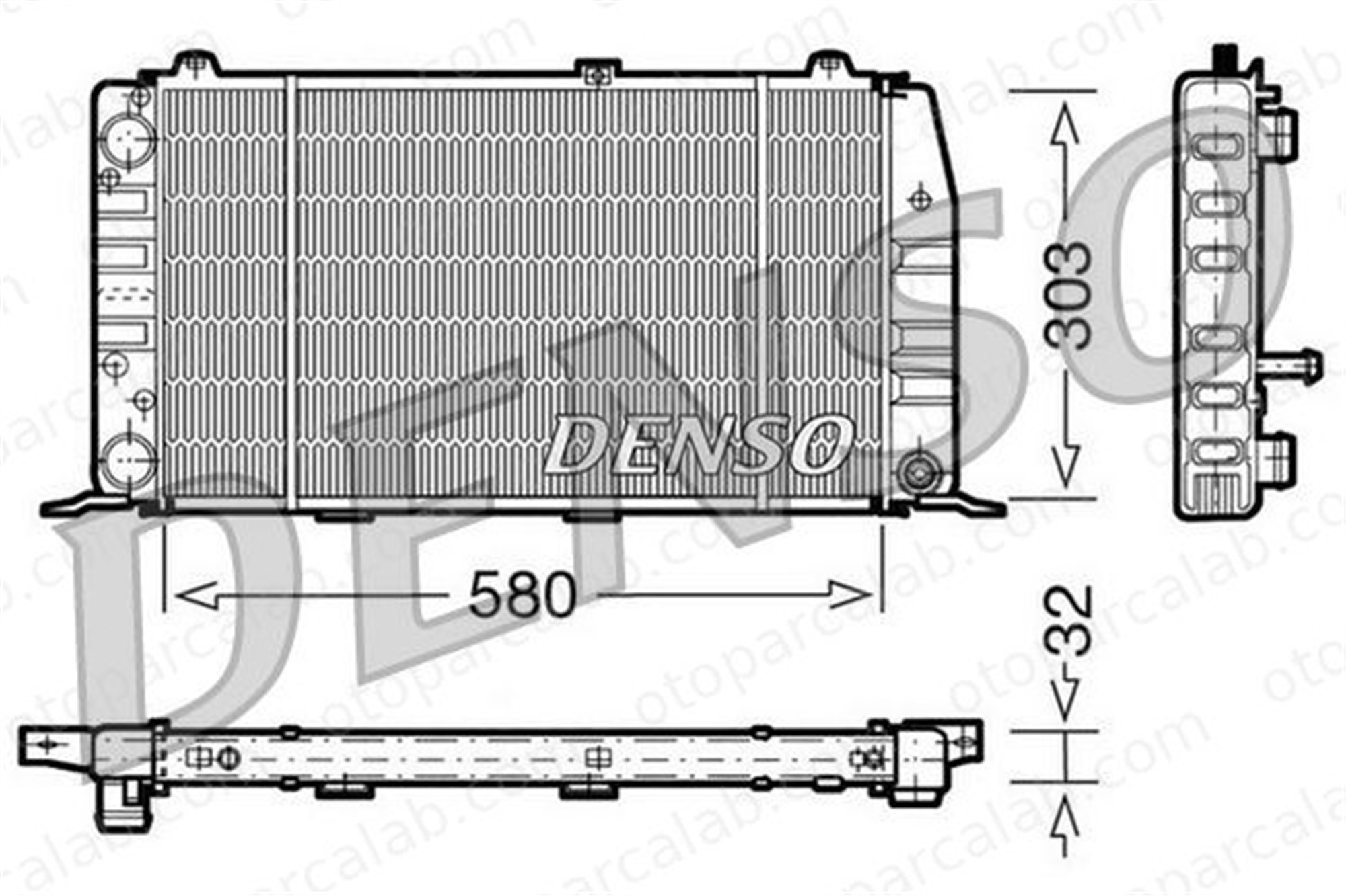 DENSO DRM02010 Su Radyatörü AUDI 80 B3 Sedan 80 B4 Avant DRM02010 893121253A