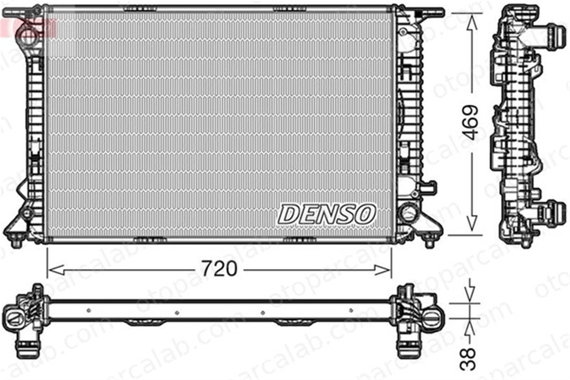 DENSO DRM02024 Su Radyatörü AUDI A6 C7 A6 C7 Avant DRM02024 8K0121251H