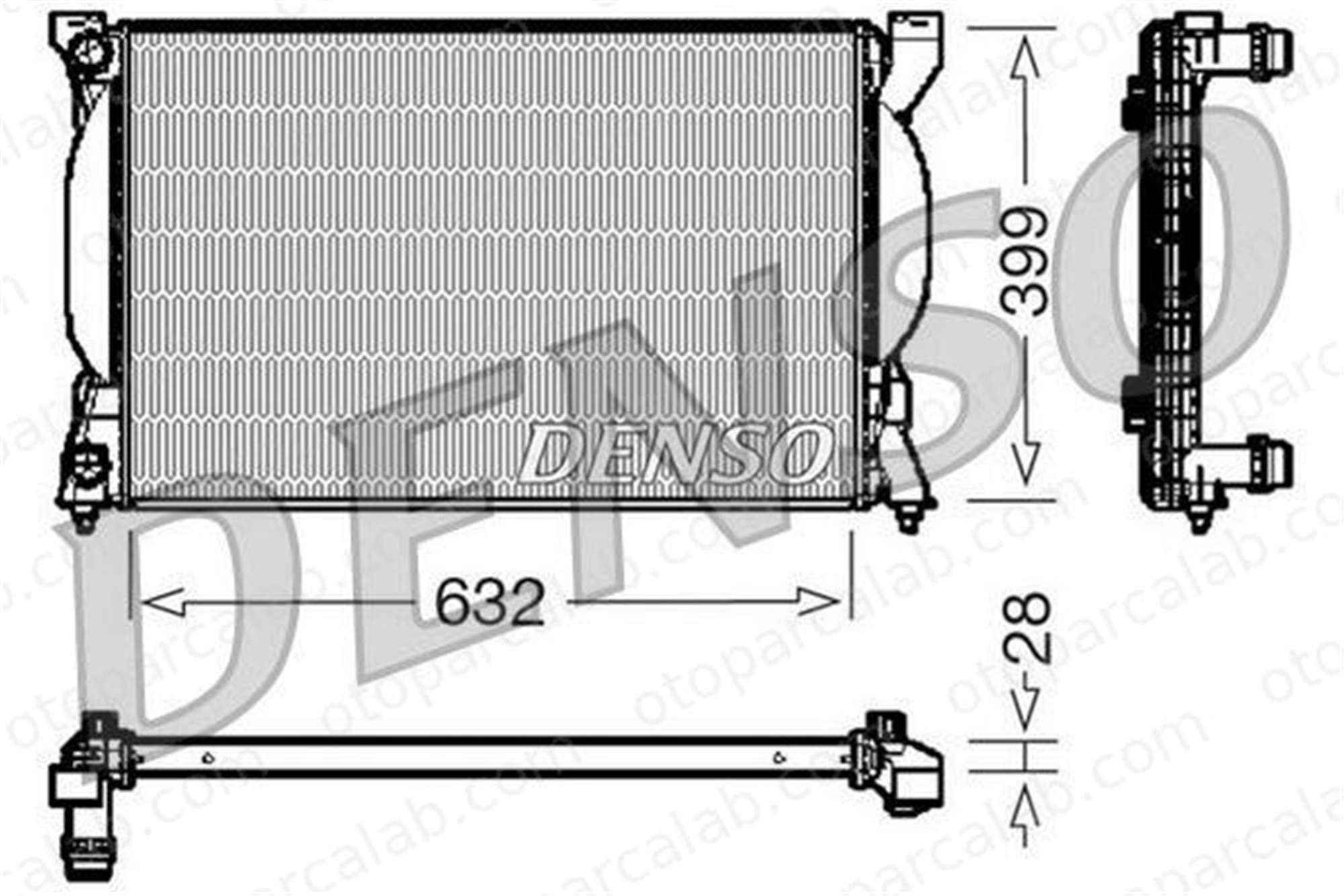 DENSO DRM02033 Su Radyatörü AUDI A4 B7 A4 B7 Avant 8E0121251A