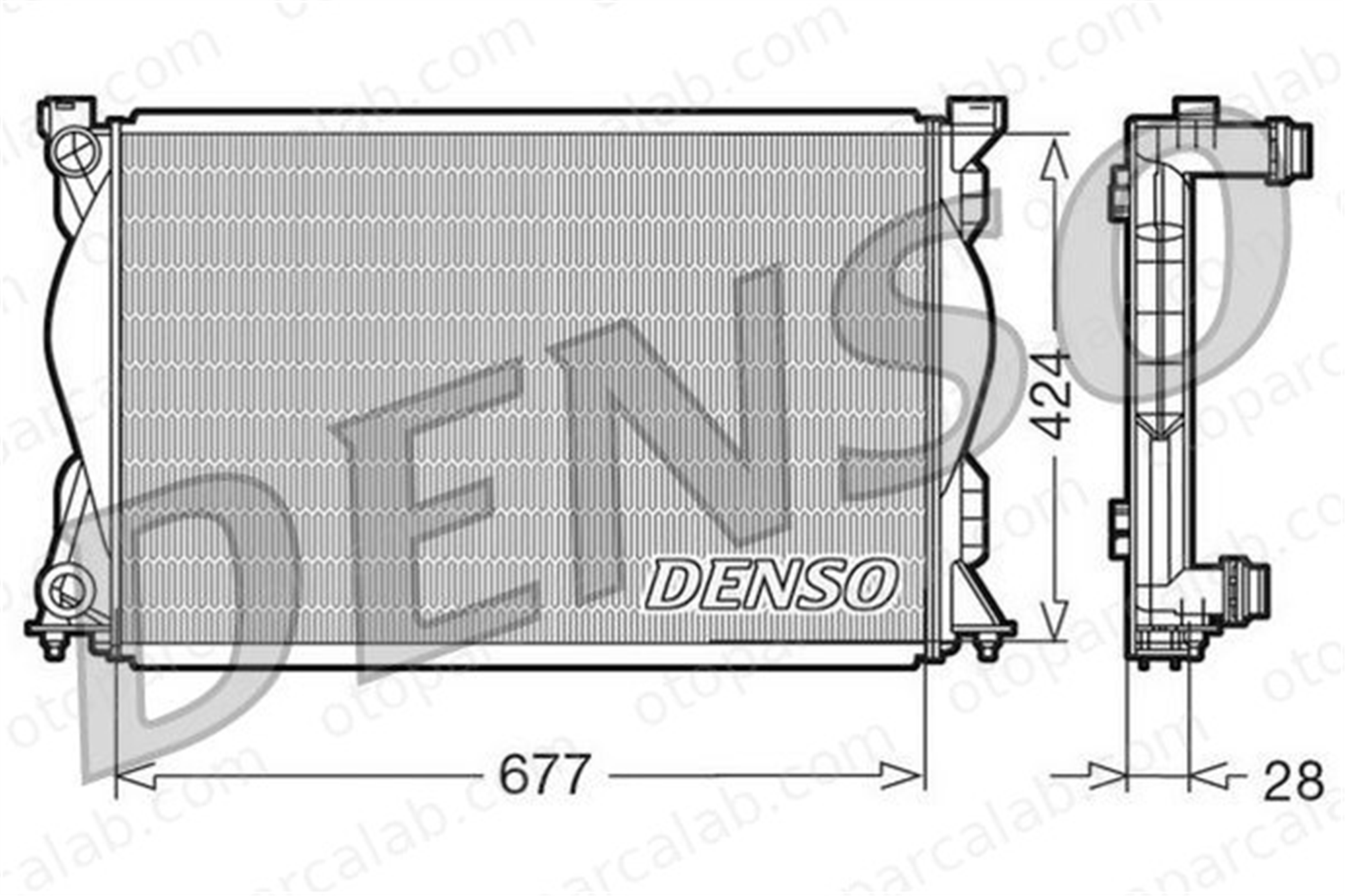 DENSO DRM02036 Su Radyatörü AUDI A6 C6 A6 C6 Avant DRM02036 4F0121251Q