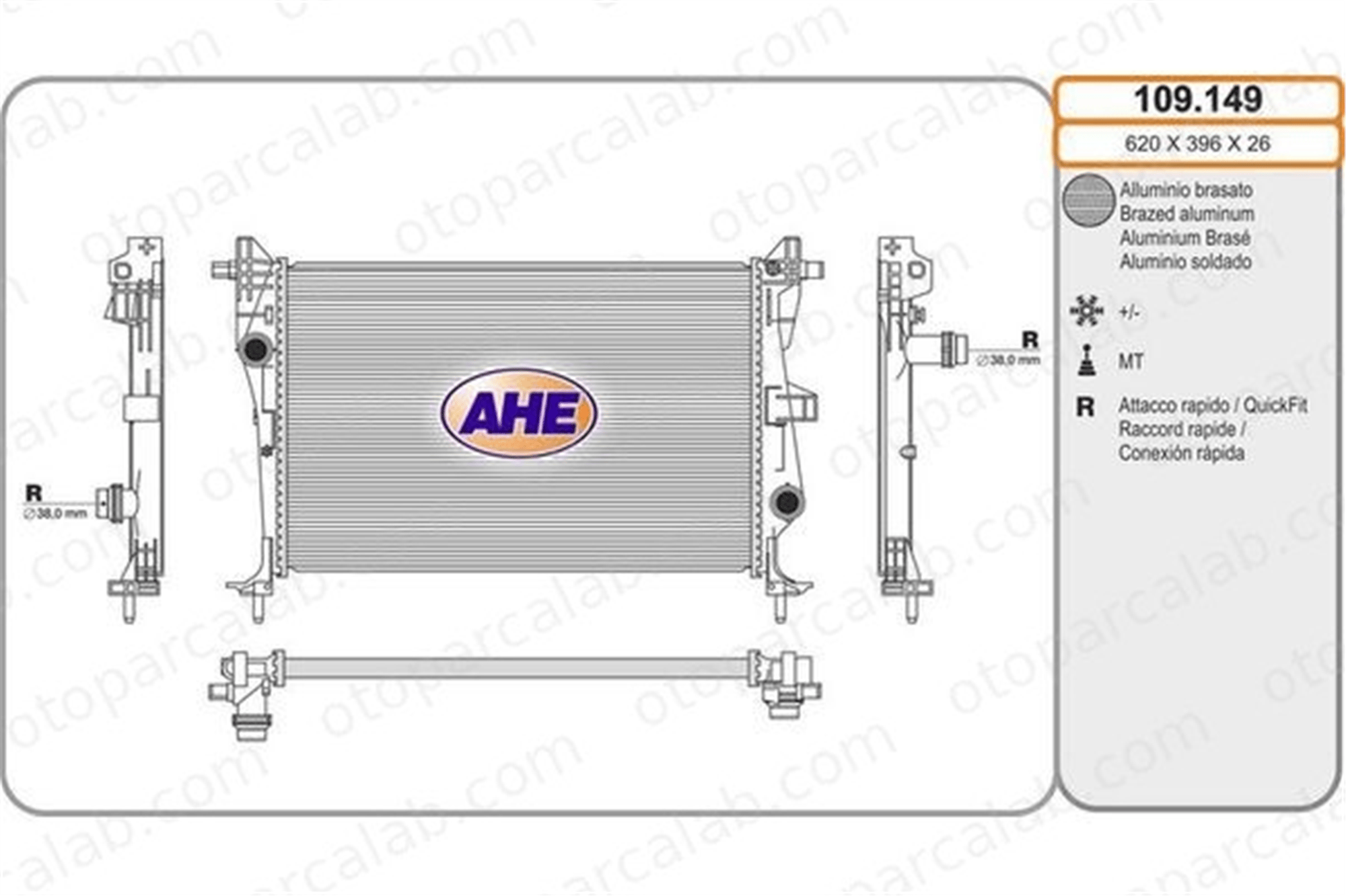 DENSO DRM06038 Su Radyatörü FIAT 500X JEEP RENEGADE SUV DRM06038 51965906