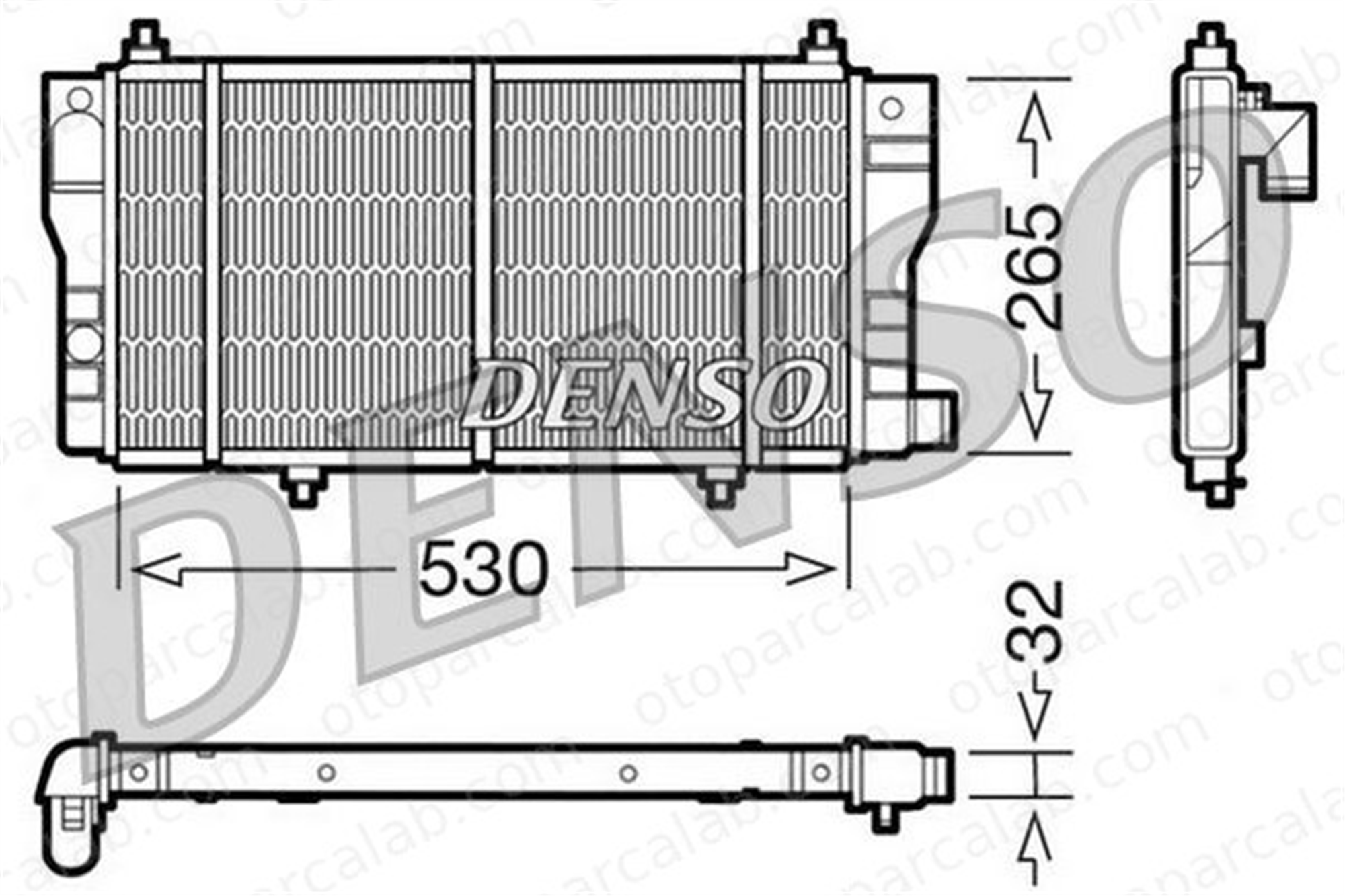 DENSO DRM07002 Su Radyatörü CITROËN C15 Kasa/büyük limuzin C15 Station wagon DRM07002 1301Y2