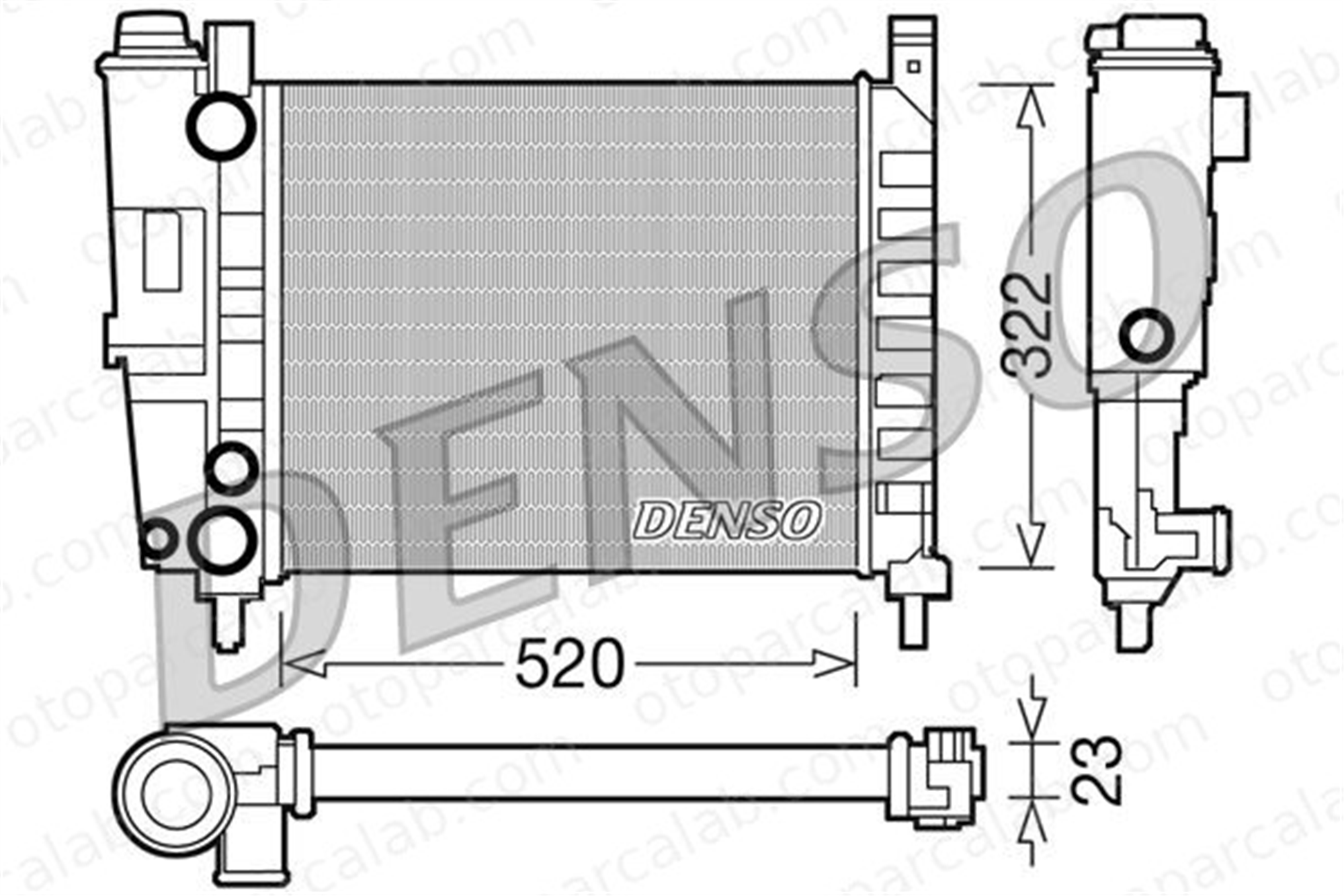 DENSO DRM09144 Su Radyatörü FIAT FIORINO Kasa/büyük limuzin UNO DRM09144 7075124