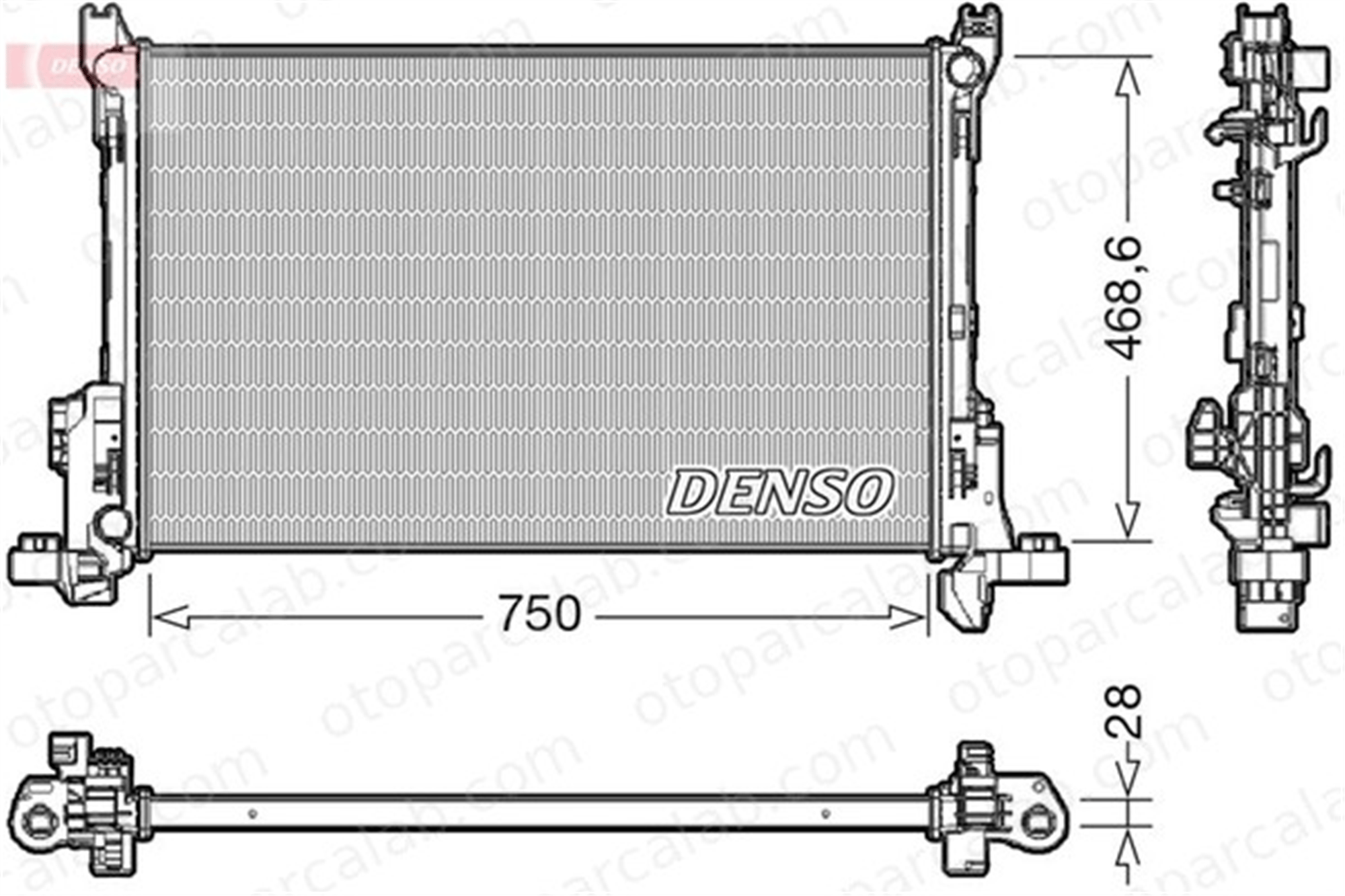 DENSO DRM09174 Su Radyatörü RENAULT TRAFIC III Minibüs/Otobüs TRAFIC III Panelvan/Van DRM09174 4422503