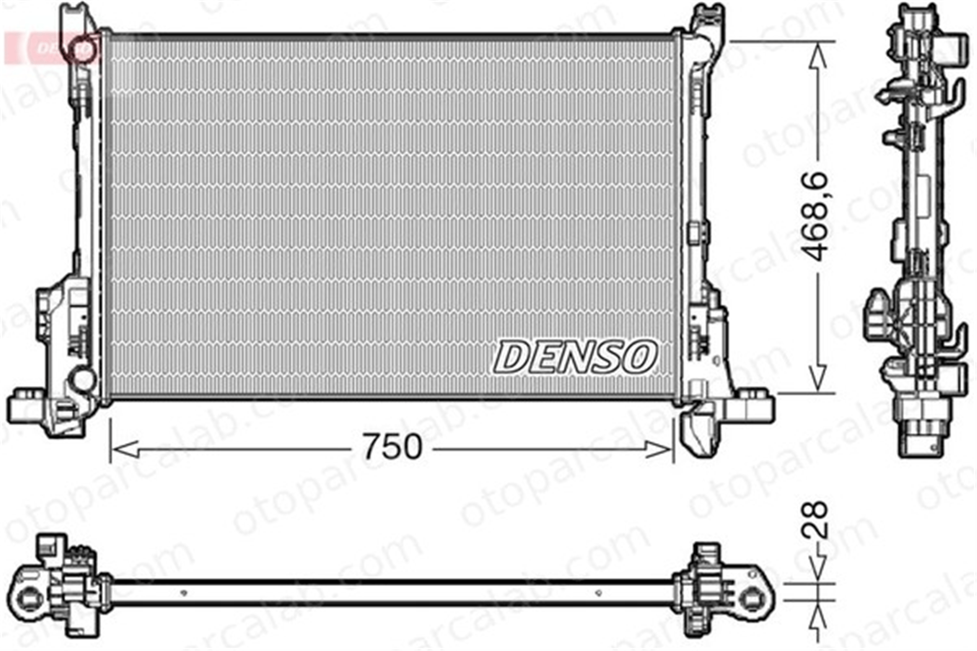 DENSO DRM09175 Su Radyatörü RENAULT TRAFIC III Minibüs/Otobüs TRAFIC III Panelvan/Van DRM09175 4422502