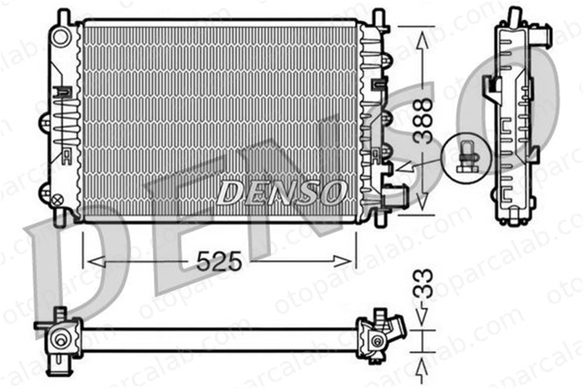DENSO DRM10025 Su Radyatörü FORD ESCORT V ESCORT VI DRM10025 1029459