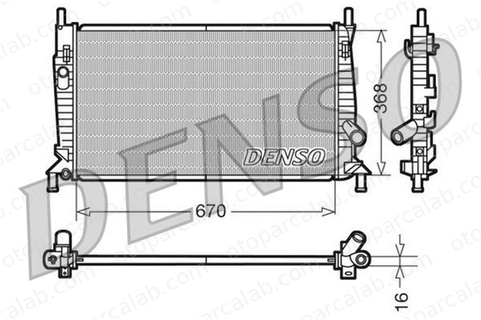 DENSO DRM10075 Su Radyatörü FORD FOCUS II C-MAX 3M5H8005 TL3M5H