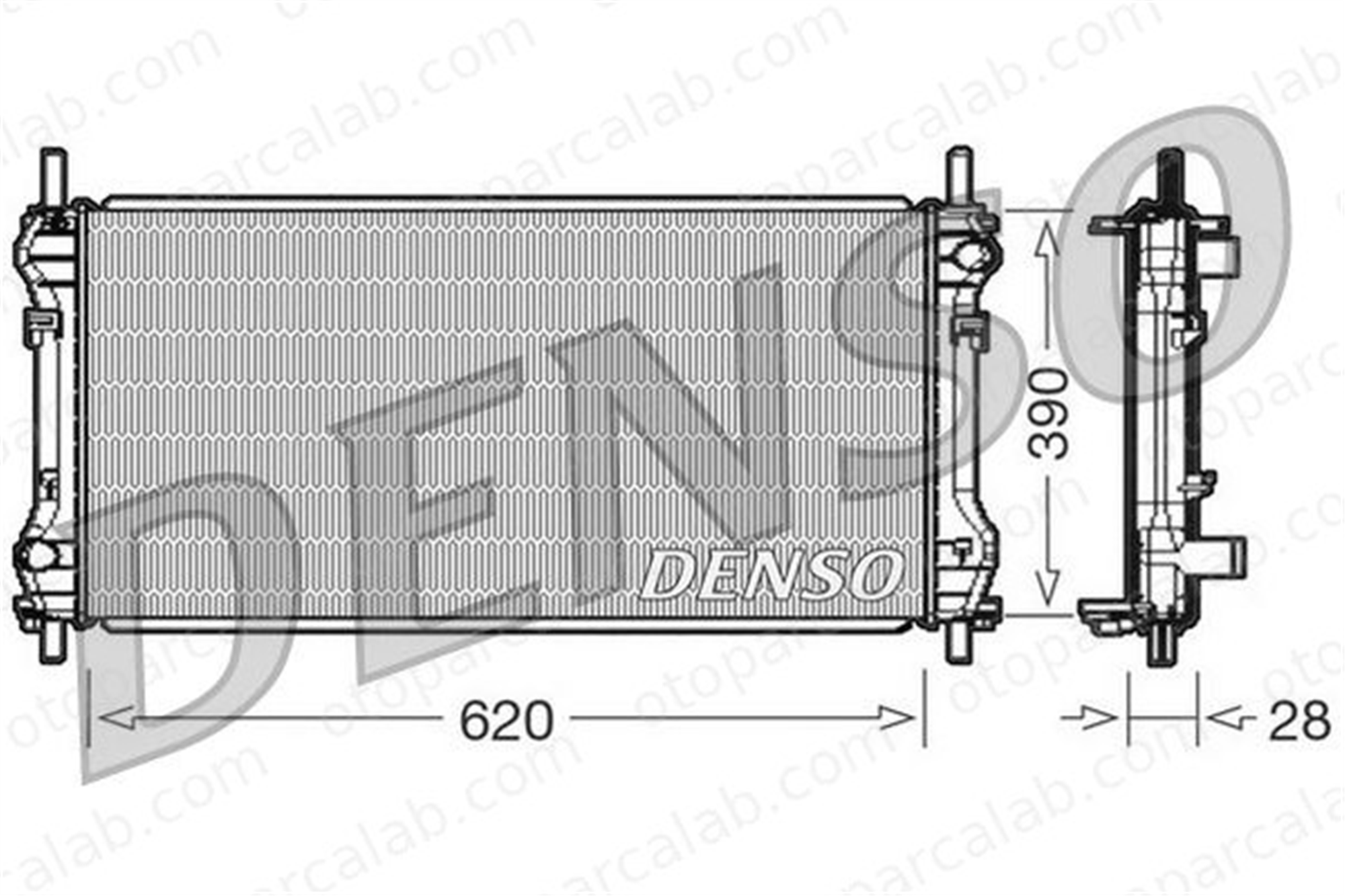 DENSO DRM10102 Su Radyatörü FORD TRANSIT Panelvan/Van TRANSIT Minibüs/Otobüs DRM10102 1103117