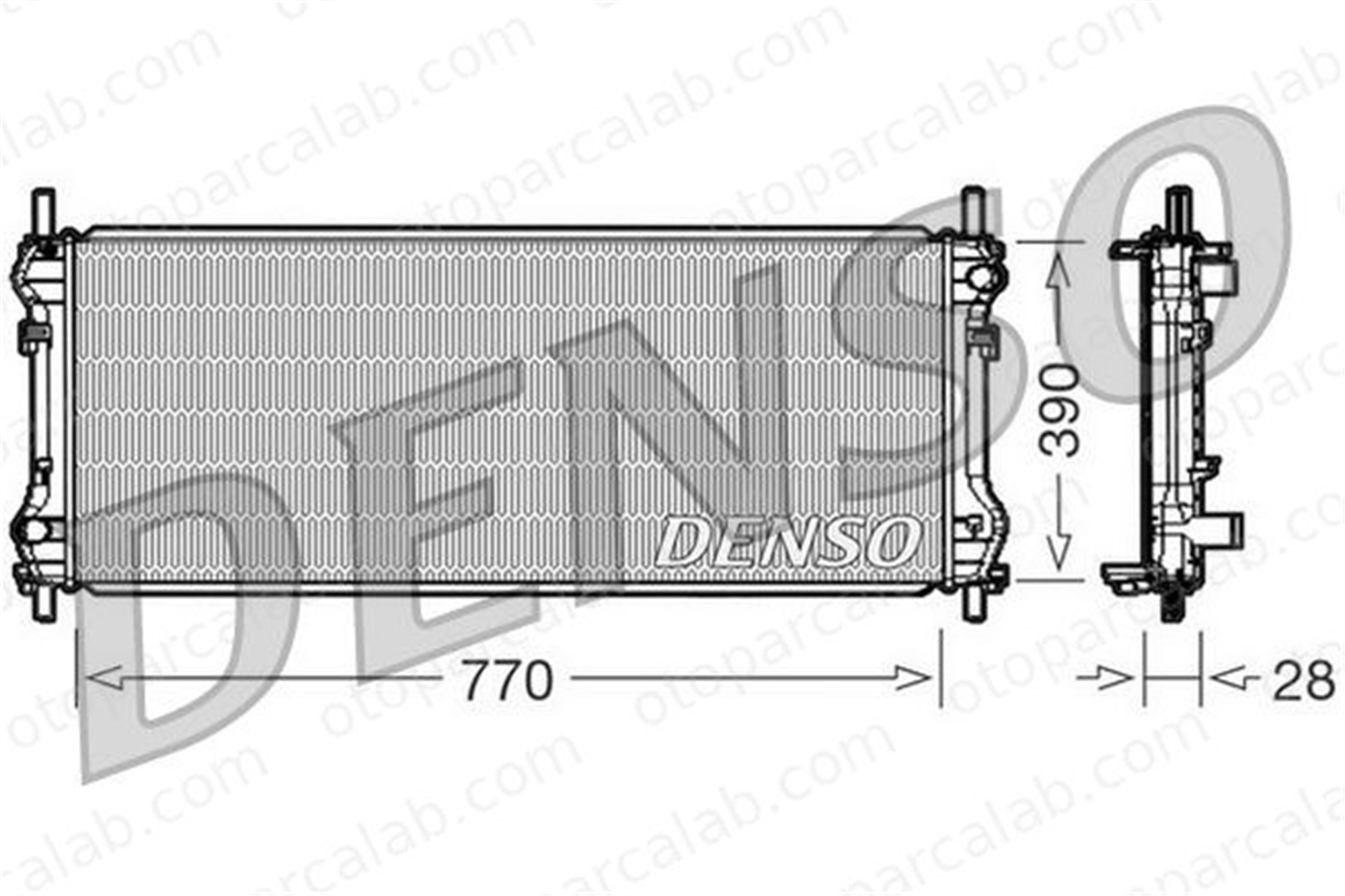 DENSO DRM10103 Su Radyatörü FORD TRANSIT Panelvan/Van TRANSIT Minibüs/Otobüs DRM10103 1103119