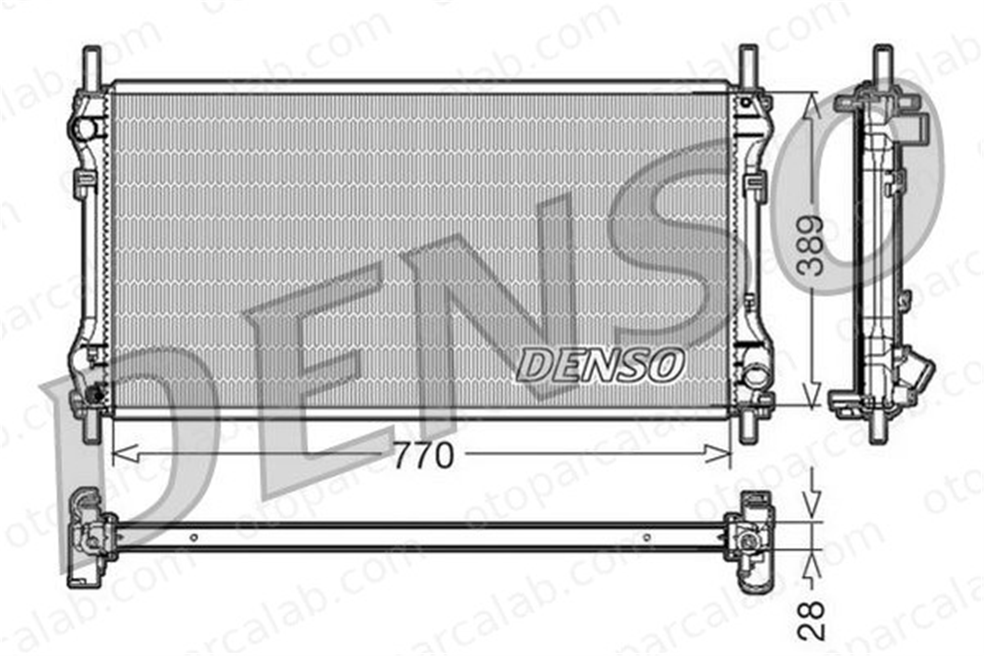 DENSO DRM10104 Su Radyatörü FORD TRANSIT Minibüs/Otobüs TRANSIT Panelvan/Van DRM10104 1C1H8005FD