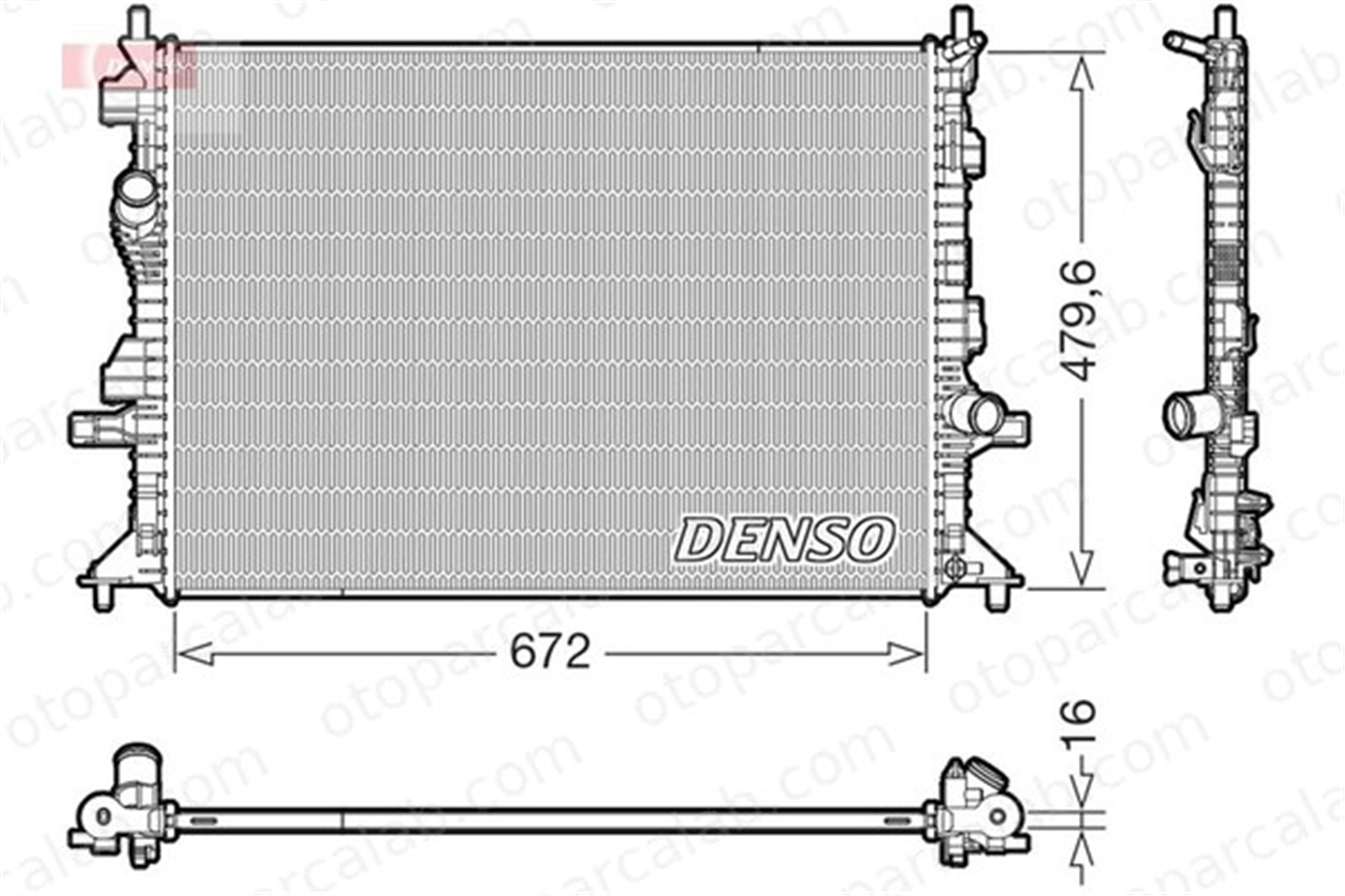 DENSO DRM10126 Su Radyatörü FORD FOCUS IV FOCUS IV Turnier JX618005BC JX618005BD