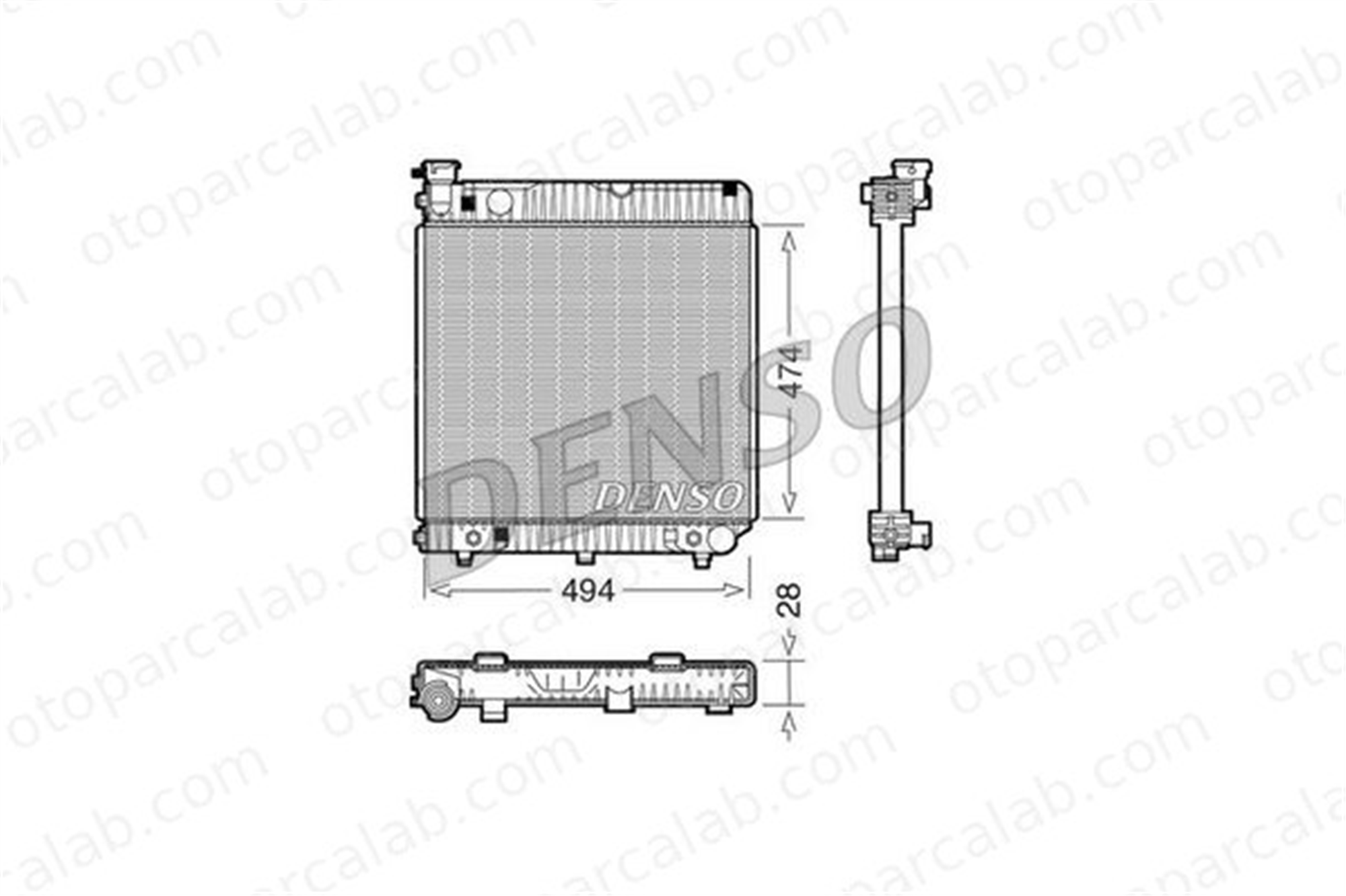 DENSO DRM17002 Su Radyatörü MERCEDES-BENZ T1 Panelvan/Van T1 Platform şasi DRM17002 6015005503