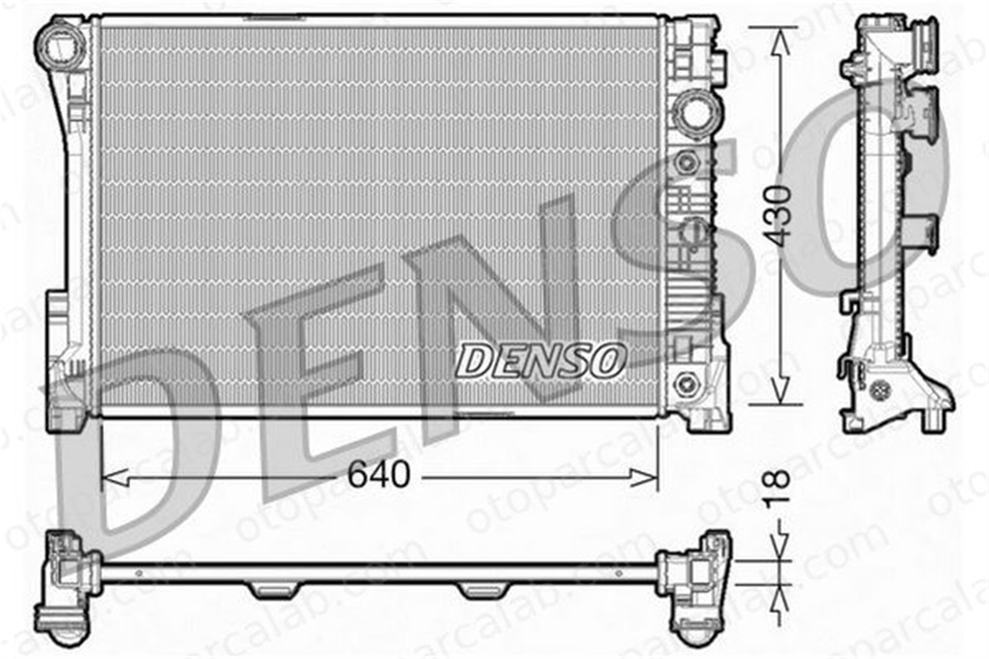 DENSO DRM17005 Su Radyatörü MERCEDES-BENZ C-SERISI C-SERISI T-Model DRM17005 2045000203