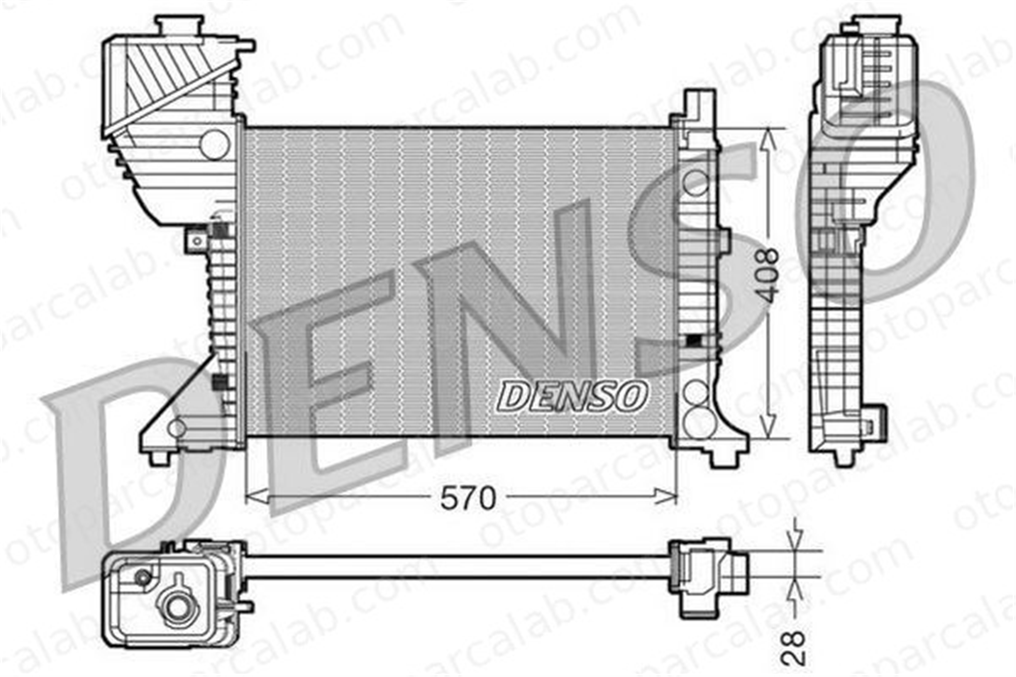 DENSO DRM17016 Su Radyatörü MERCEDES-BENZ SPRINTER 4-t Panelvan/Van SPRINTER 4-t Platform şasi DRM17016 9015001800