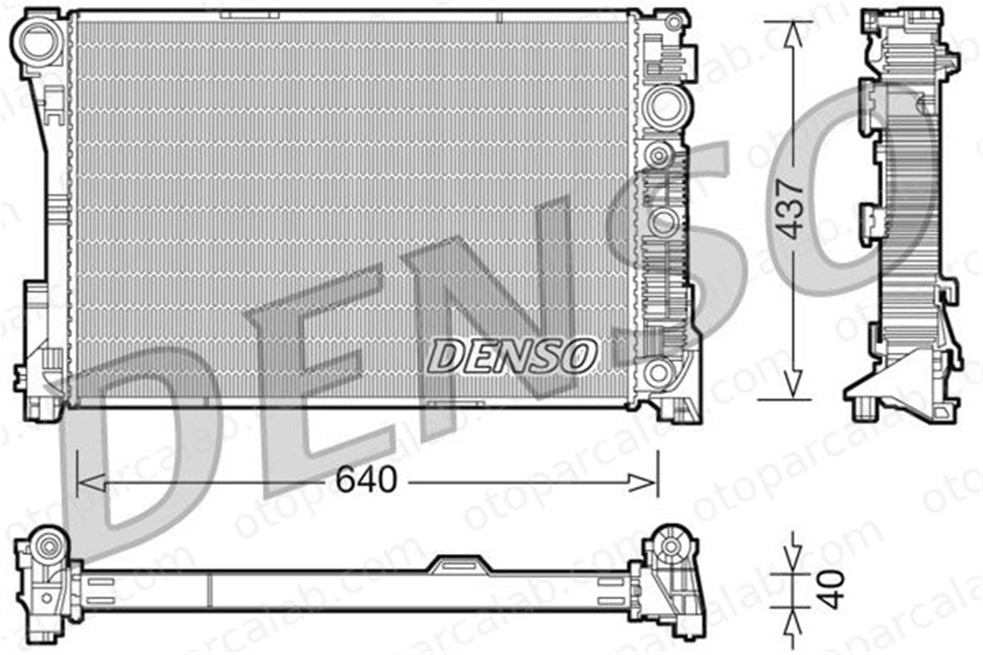 DENSO DRM17046 Su Radyatörü MERCEDES-BENZ E-SERISI E-SERISI T-Model DRM17046 2045000603