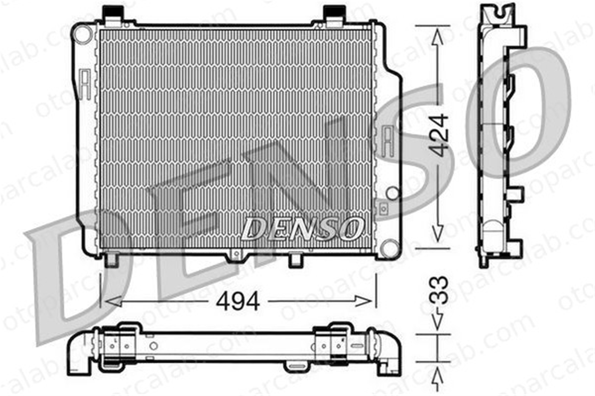 DENSO DRM17074 Su Radyatörü MERCEDES-BENZ C-SERISI 124 Sedan DRM17074 2025003403