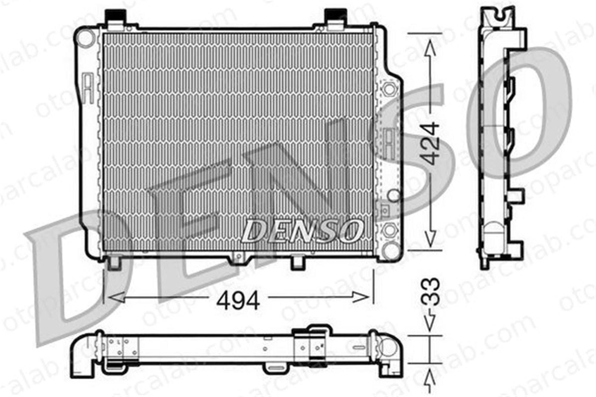 DENSO DRM17075 Su Radyatörü MERCEDES-BENZ C-SERISI C-SERISI T-Model DRM17075 2025003503