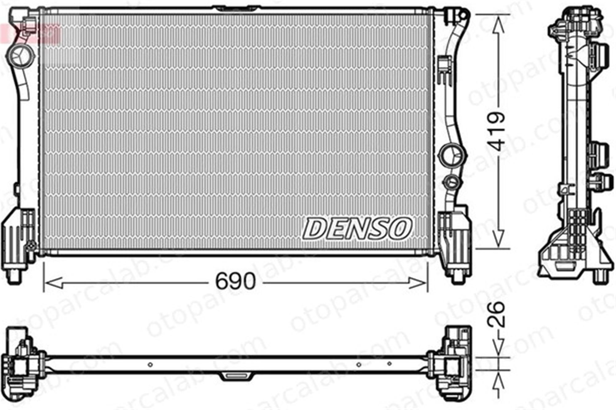 DENSO DRM17112 Su Radyatörü MERCEDES-BENZ VITO Mixto VITO Panelvan/Van DRM17112 4475010001