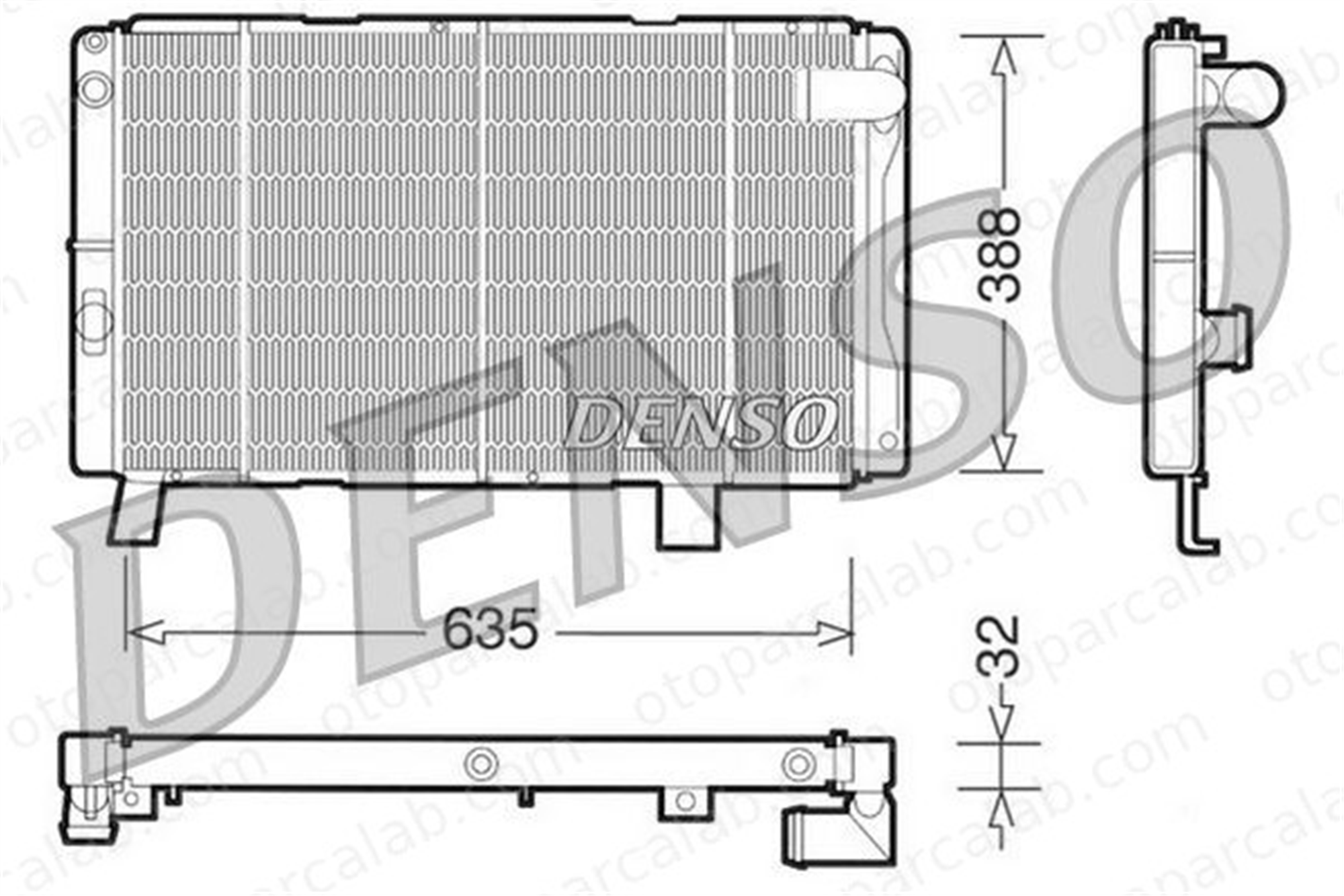 DENSO DRM21075 Su Radyatörü PEUGEOT 505 505 Break DRM21075 1300F5