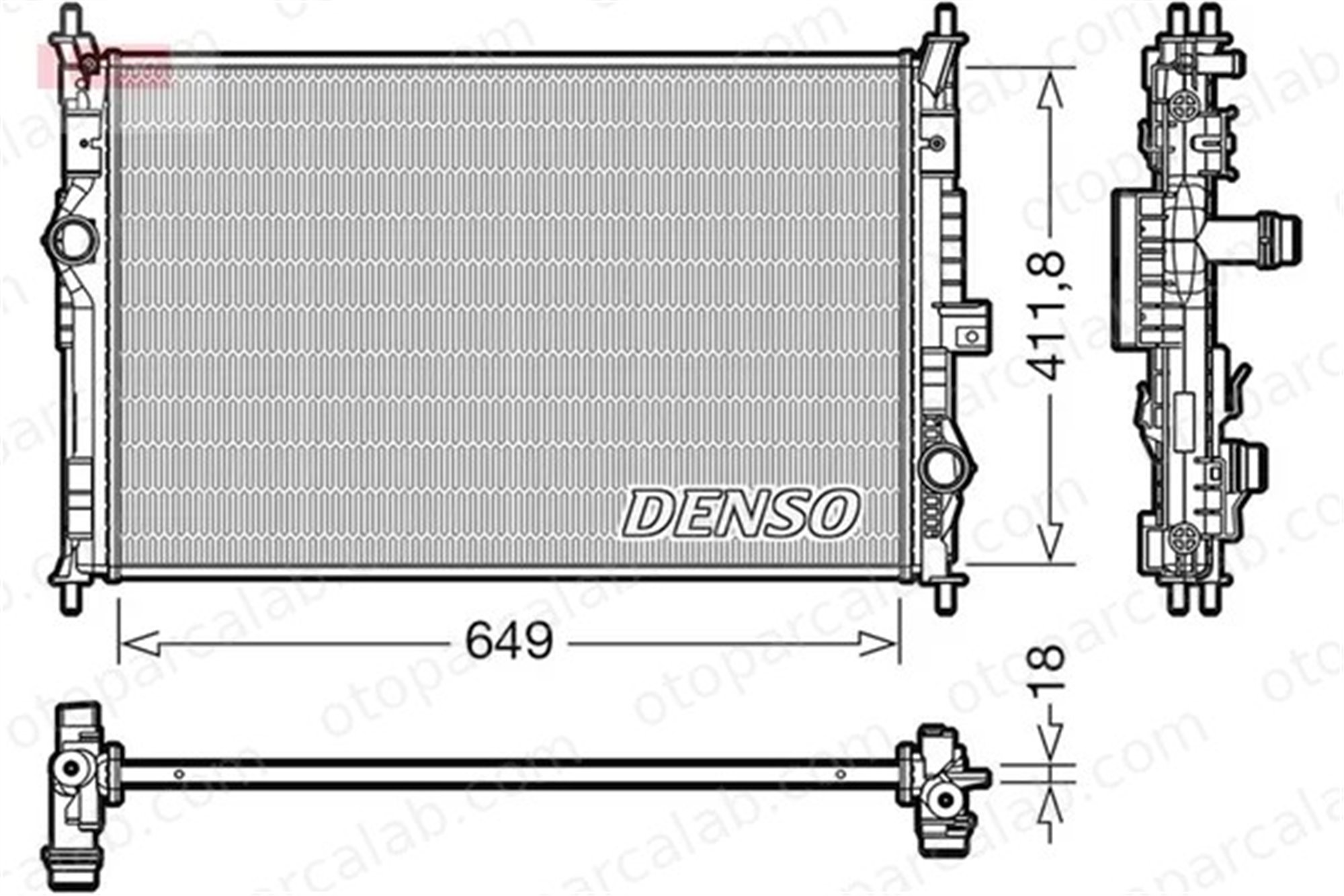 DENSO DRM21103 Su Radyatörü PEUGEOT 308 II CITROËN C4 GRAND PICASSO II DRM21103 1610017680