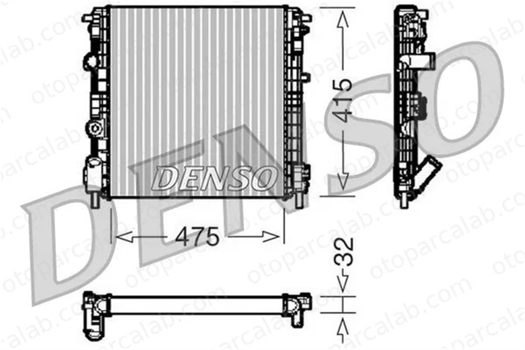 DENSO DRM23015 Su Radyatörü RENAULT CLIO II KANGOO Express DRM23015 8200343476