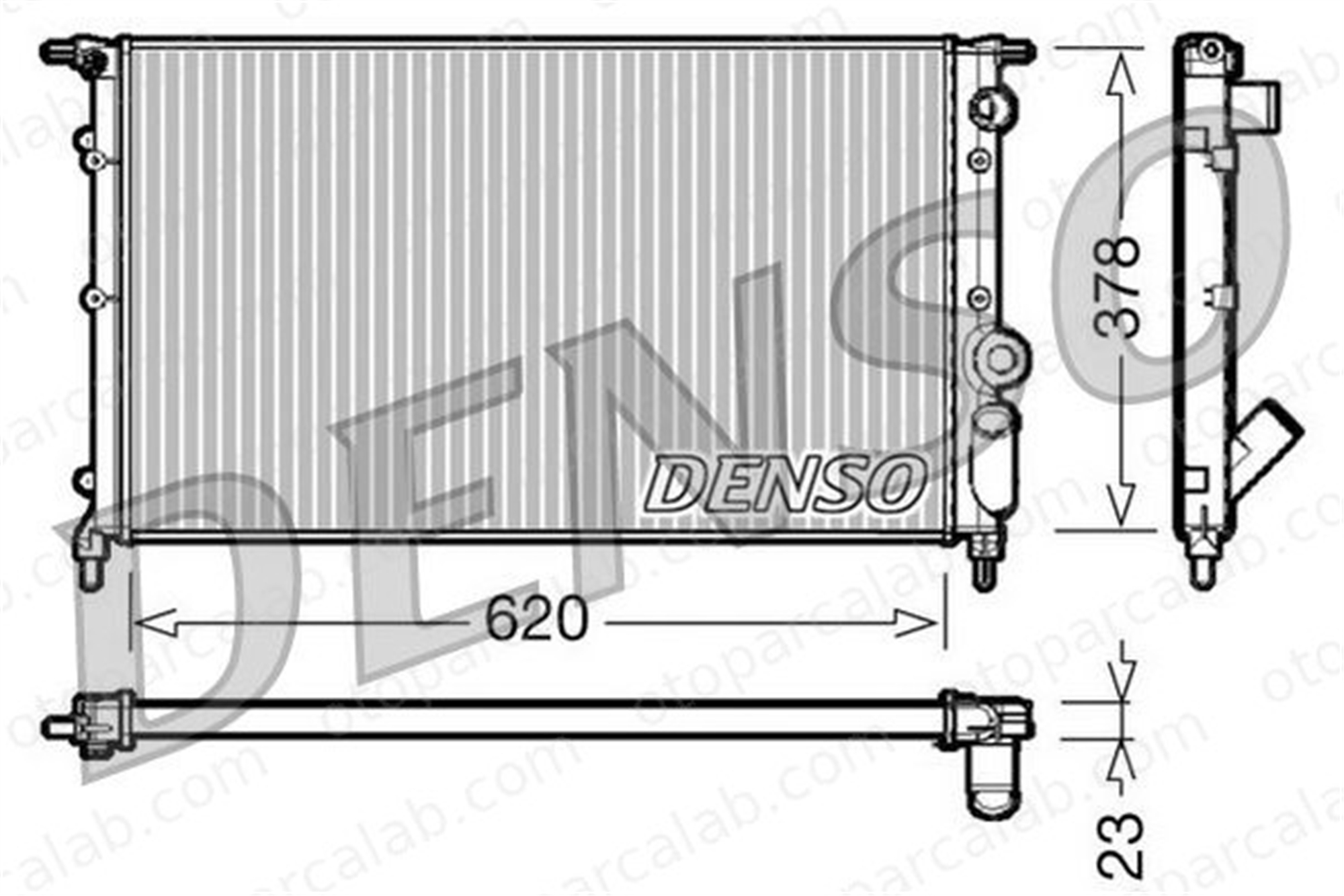 DENSO DRM23022 Su Radyatörü RENAULT 21 Sedan 21 Station wagon DRM23022 7700795175