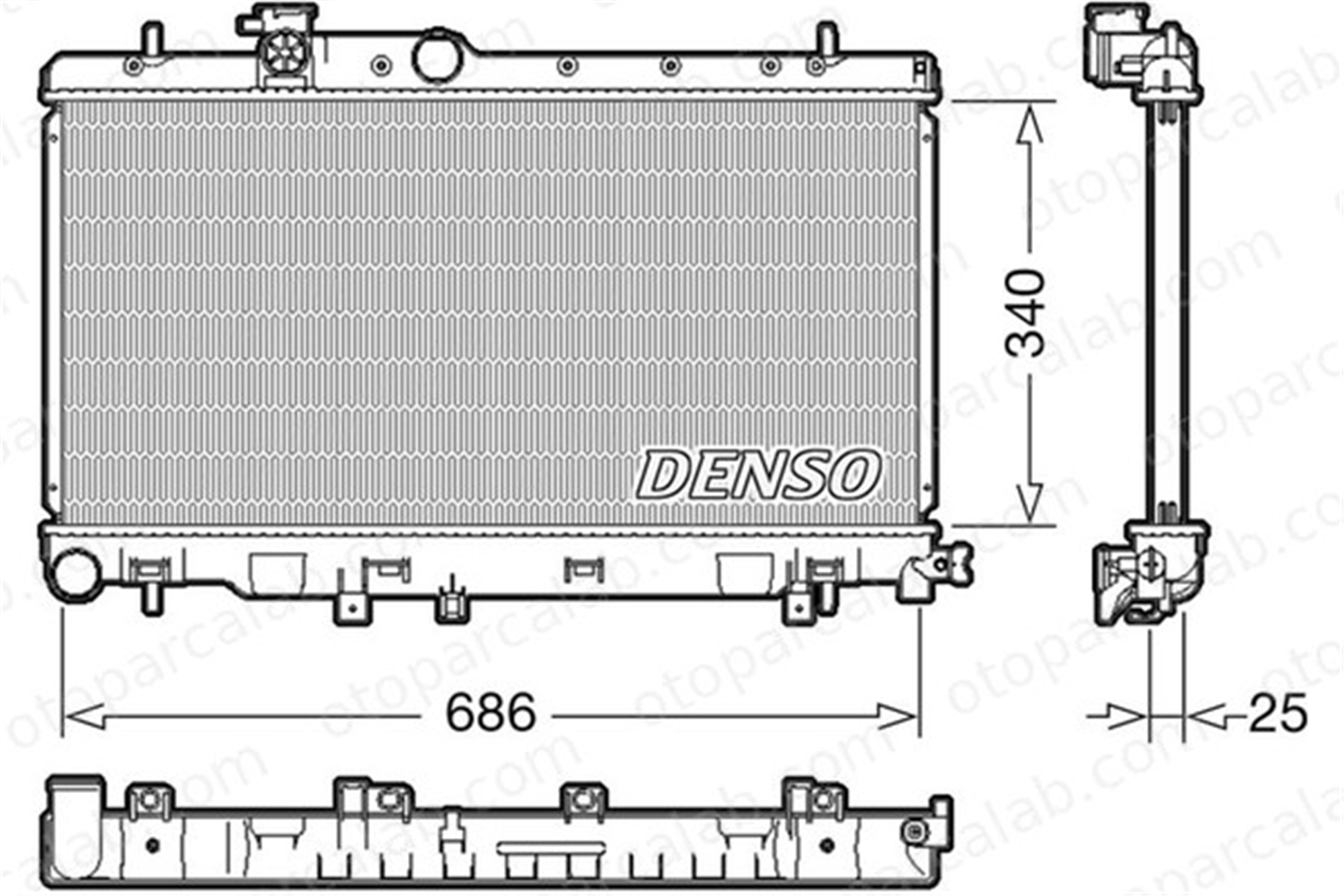 DENSO DRM36020 Su Radyatörü SUBARU IMPREZA Sedan IMPREZA Station wagon DRM36020 45111FE101