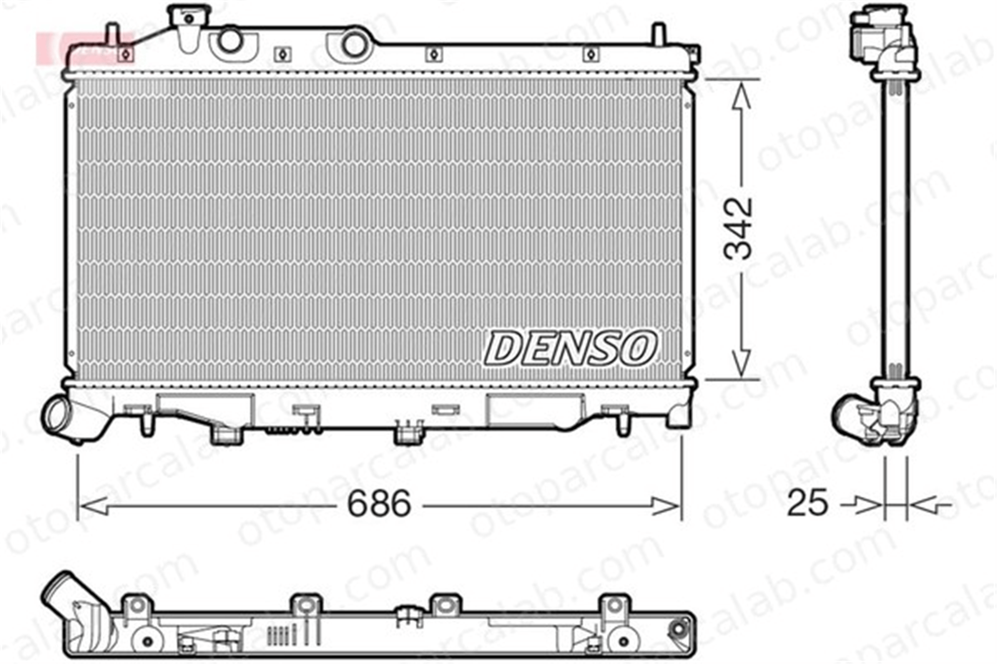 DENSO DRM36027 Su Radyatörü SUBARU FORESTER DRM36027 45111SG030