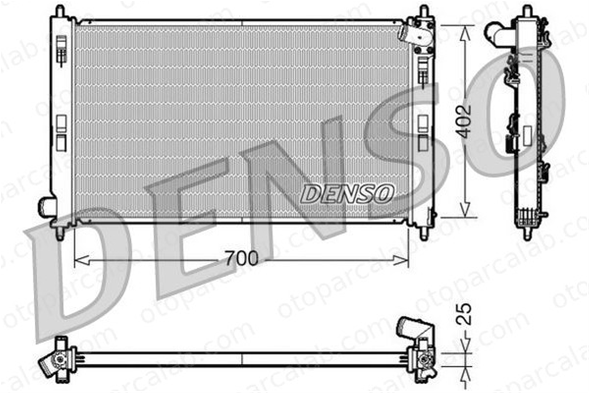 DENSO DRM45032 Su Radyatörü MITSUBISHI OUTLANDER II ASX DRM45032 1330T0