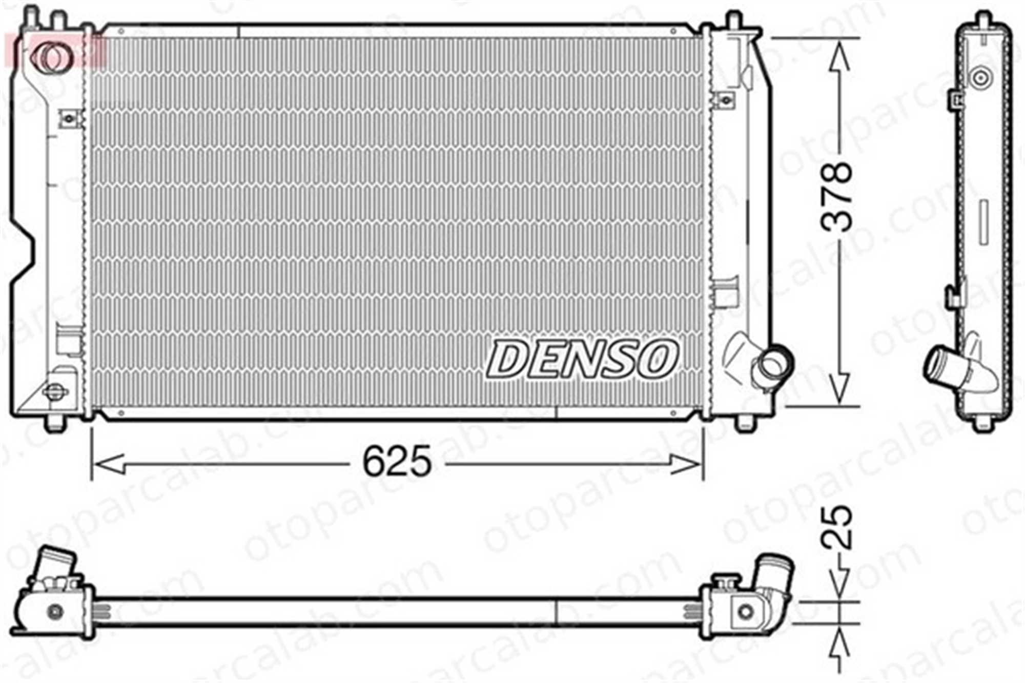DENSO DRM50119 Su Radyatörü TOYOTA COROLLA COROLLA Sedan DRM50119 164000N030