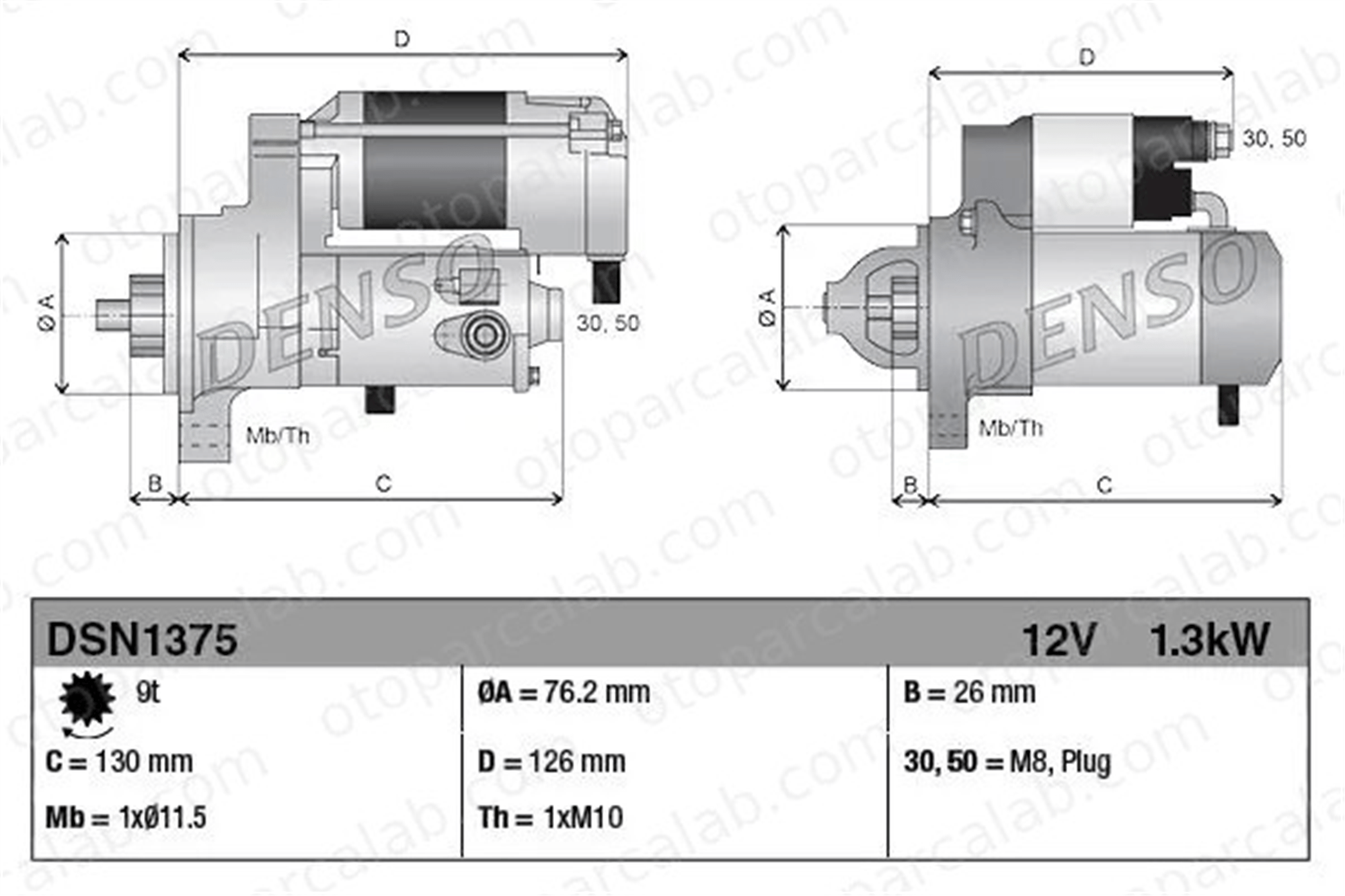 DENSO DSN1375 Marş Dinamosu BMW 3 3 Touring 12412354701 12412344243