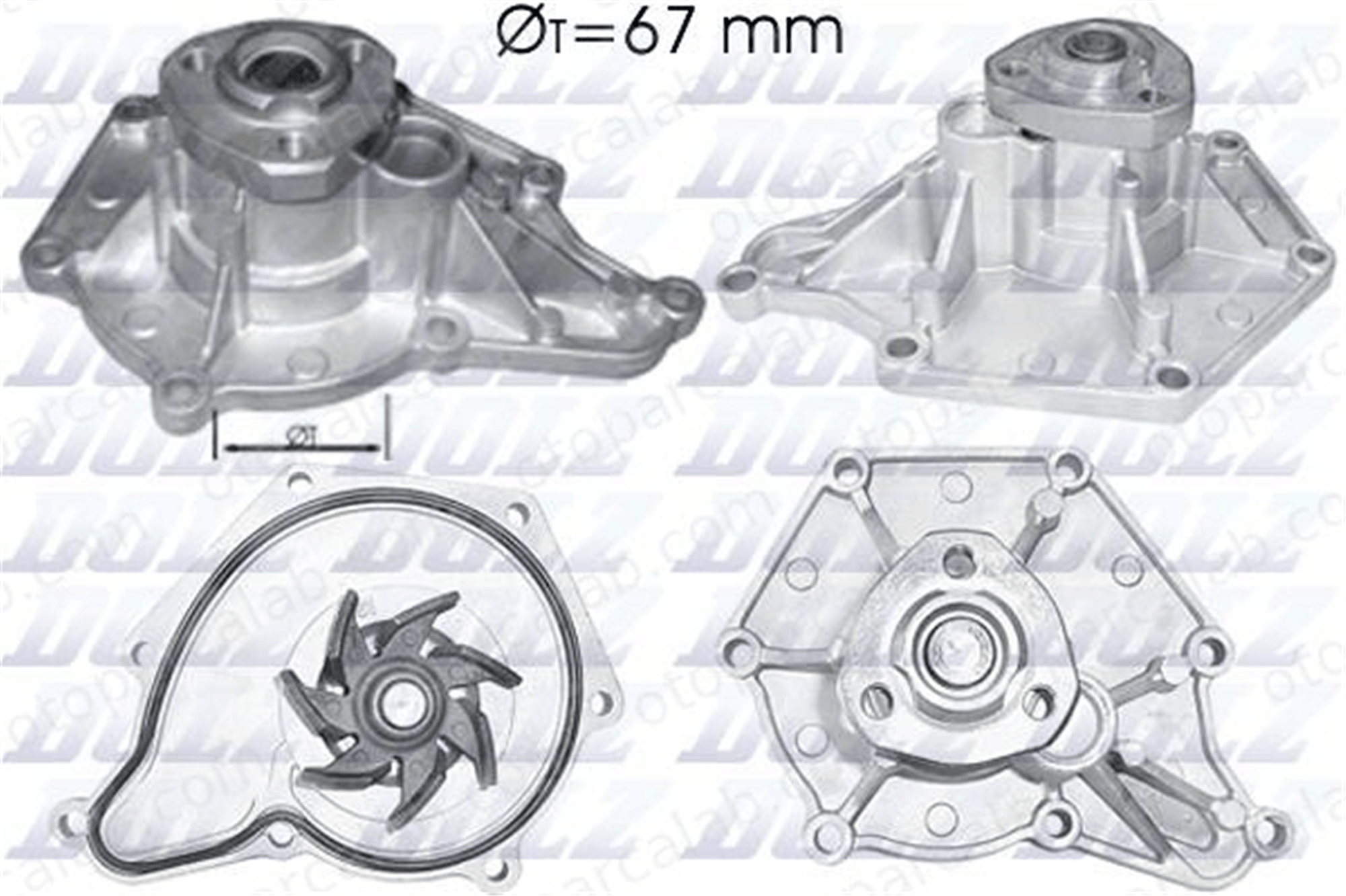 DOLZ A213 Devirdaim Su Pompası AUDI A6 C6 A6 C6 Avant 6E121005D 6E121005F