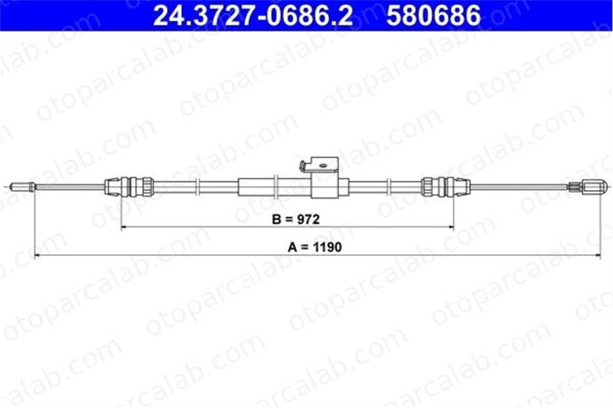 ECEM SEE 052 El Fren Teli Arka Sağ FORD TRANSIT V363 Panelvan/Van TRANSIT V363 Platform şasi BK312A635 1816179