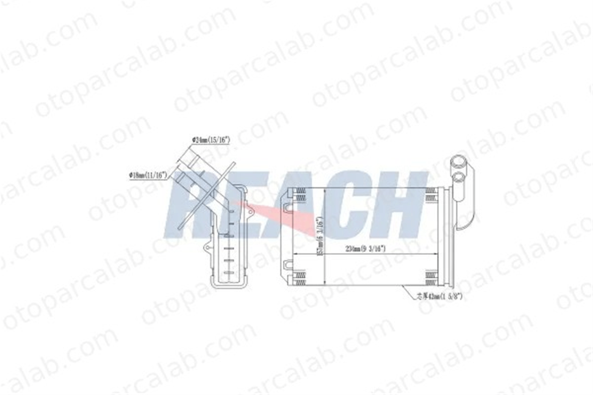 ELITCAR H151 Kalorifer Radyatörü ELİTCAR H151 RENAULT MEGANE I Classic MEGANE I 7701204680 7701033457
