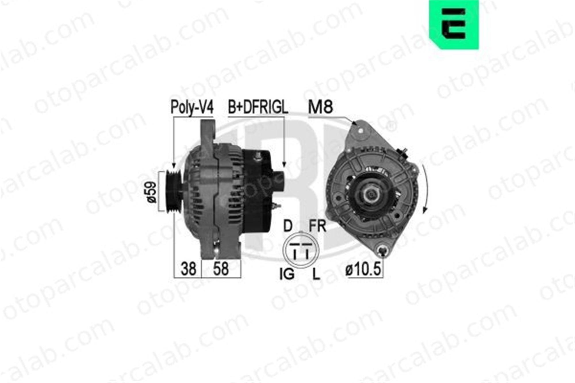 ERA 209076A Alternatör HONDA CIVIC VI Fastback CIVIC VI Aerodeck 31100P1KE04 31100P1KE03