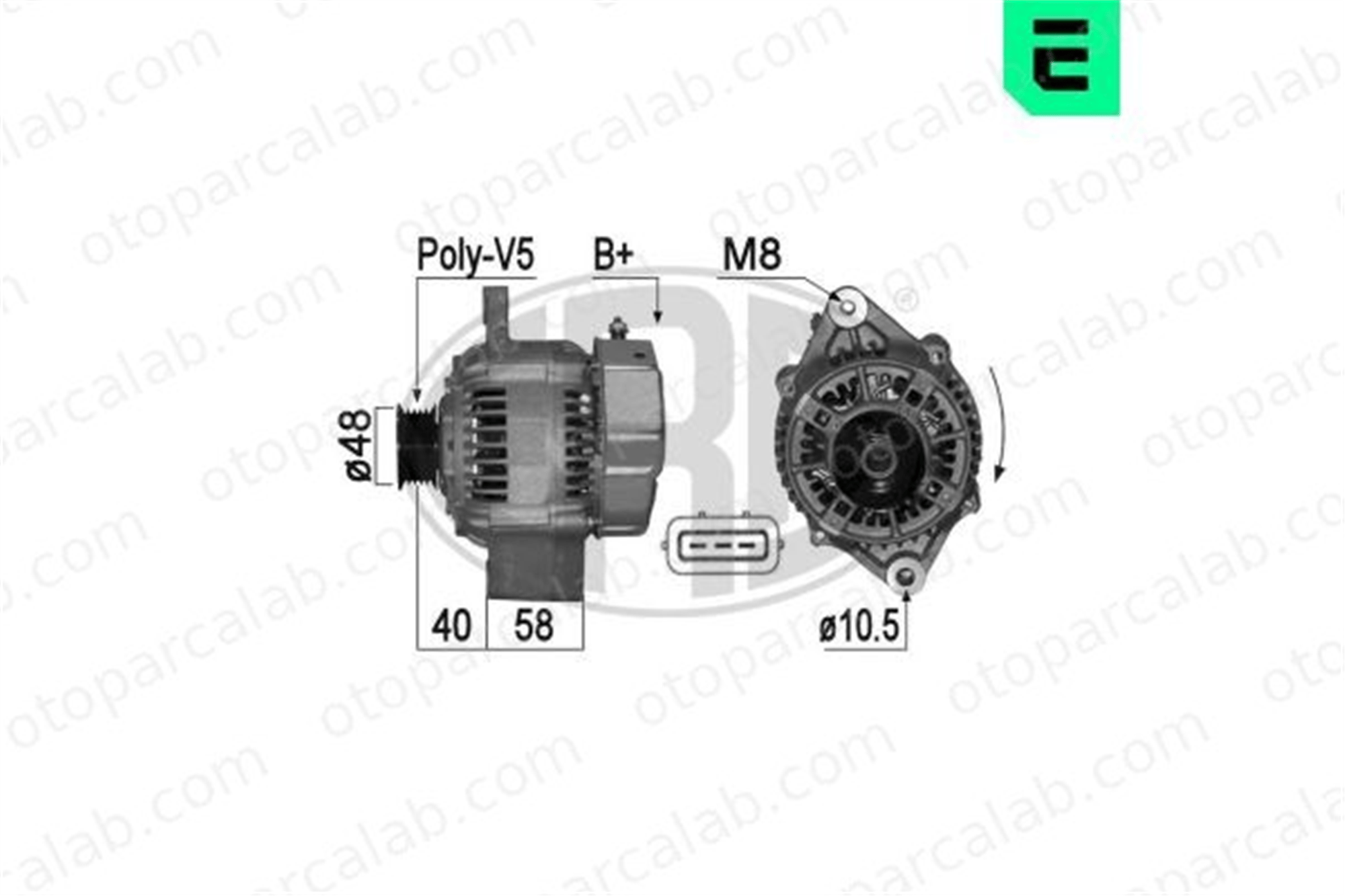 ERA 209141A Alternatör TOYOTA HIACE IV Minibüs/Otobüs HIACE IV Panelvan/Van 2706075150 2706075100