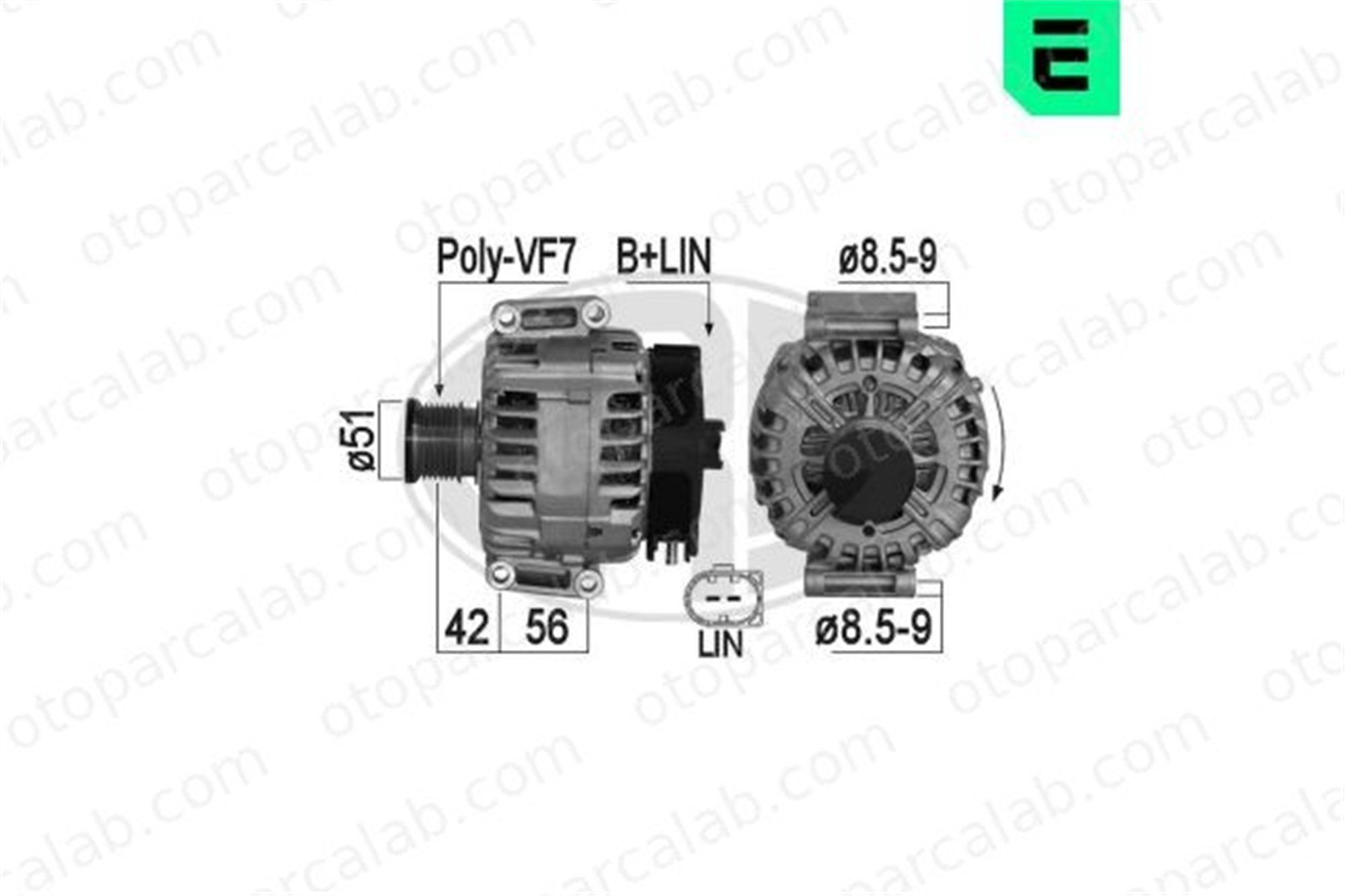ERA 209238A Alternatör MERCEDES-BENZ SPRINTER 3,5-t Panelvan/Van SPRINTER 3,5-t Platform şasi 6421540802 A6421540802