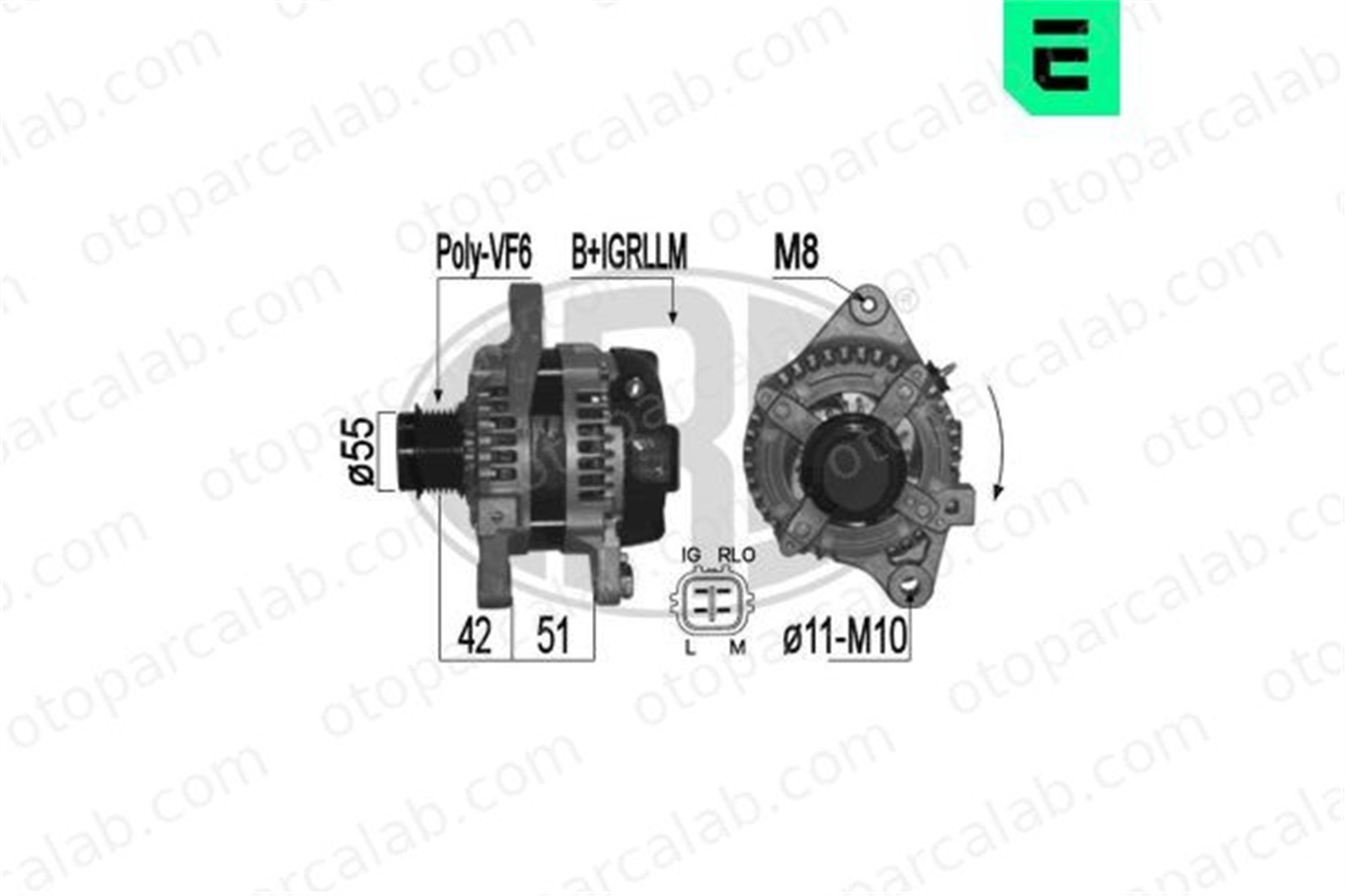 ERA 209360A Alternatör TOYOTA AURIS AVENSIS Sedan 2706037050 270600T050