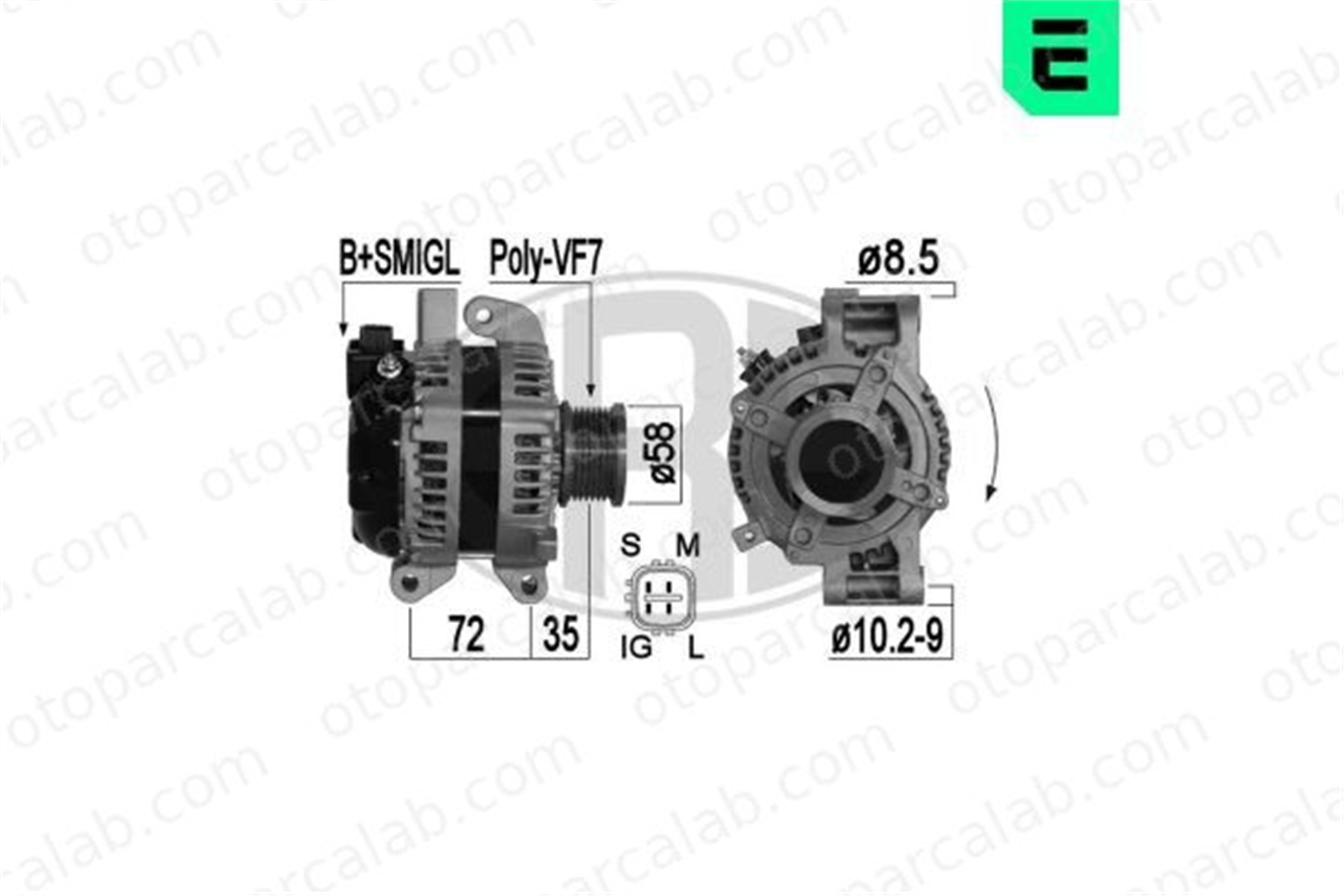 ERA 209361A Alternatör TOYOTA AURIS AVENSIS Sedan 270600R040