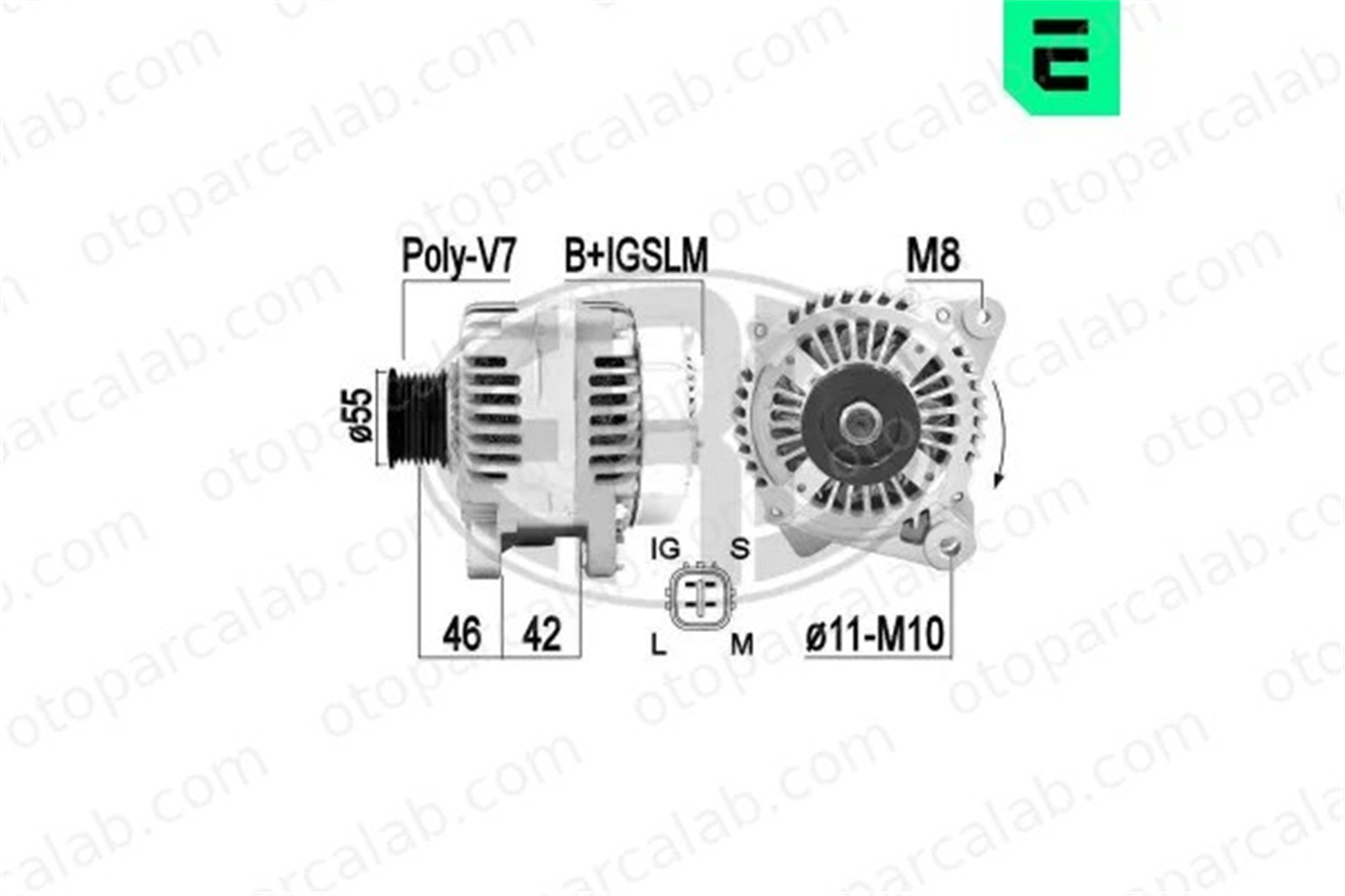 ERA 209421A Alternatör TOYOTA AVENSIS AVENSIS Sedan 2706028260 2706025260