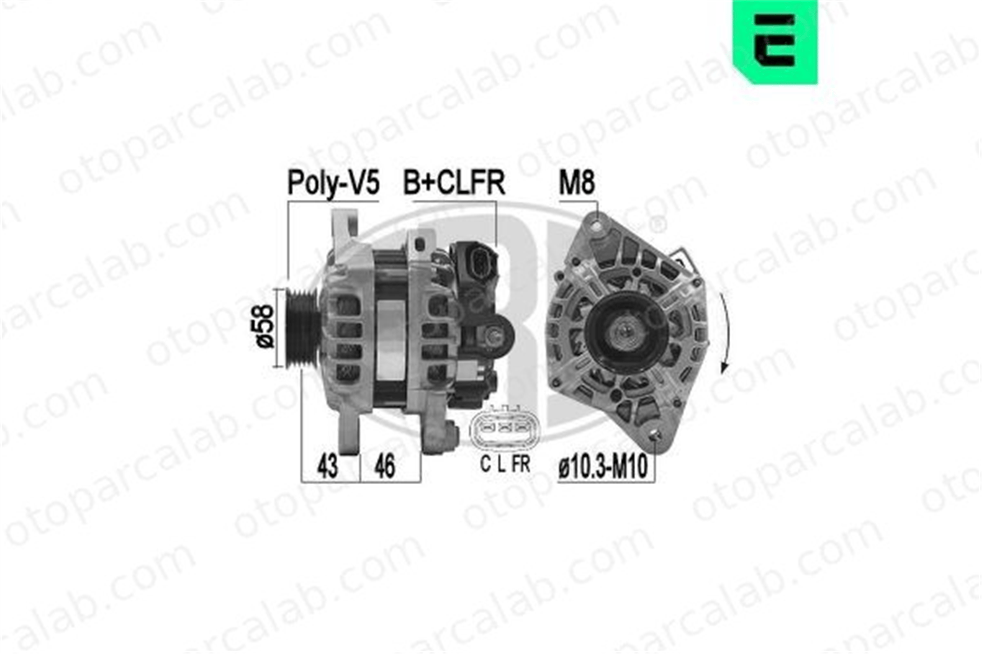 ERA 209491 Alternatör HYUNDAI i20 II i30 3730003350