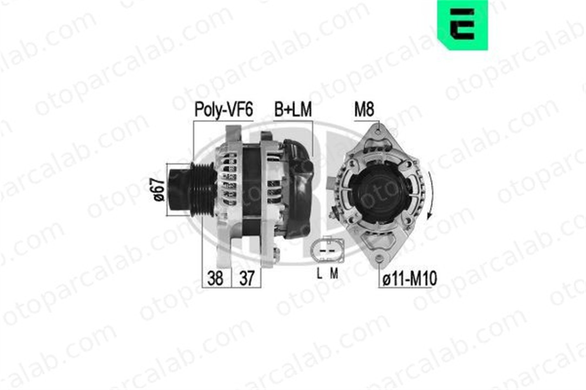 ERA 209535A Alternatör TOYOTA AYGO CITROËN C1 II 1612352280 270600Q190