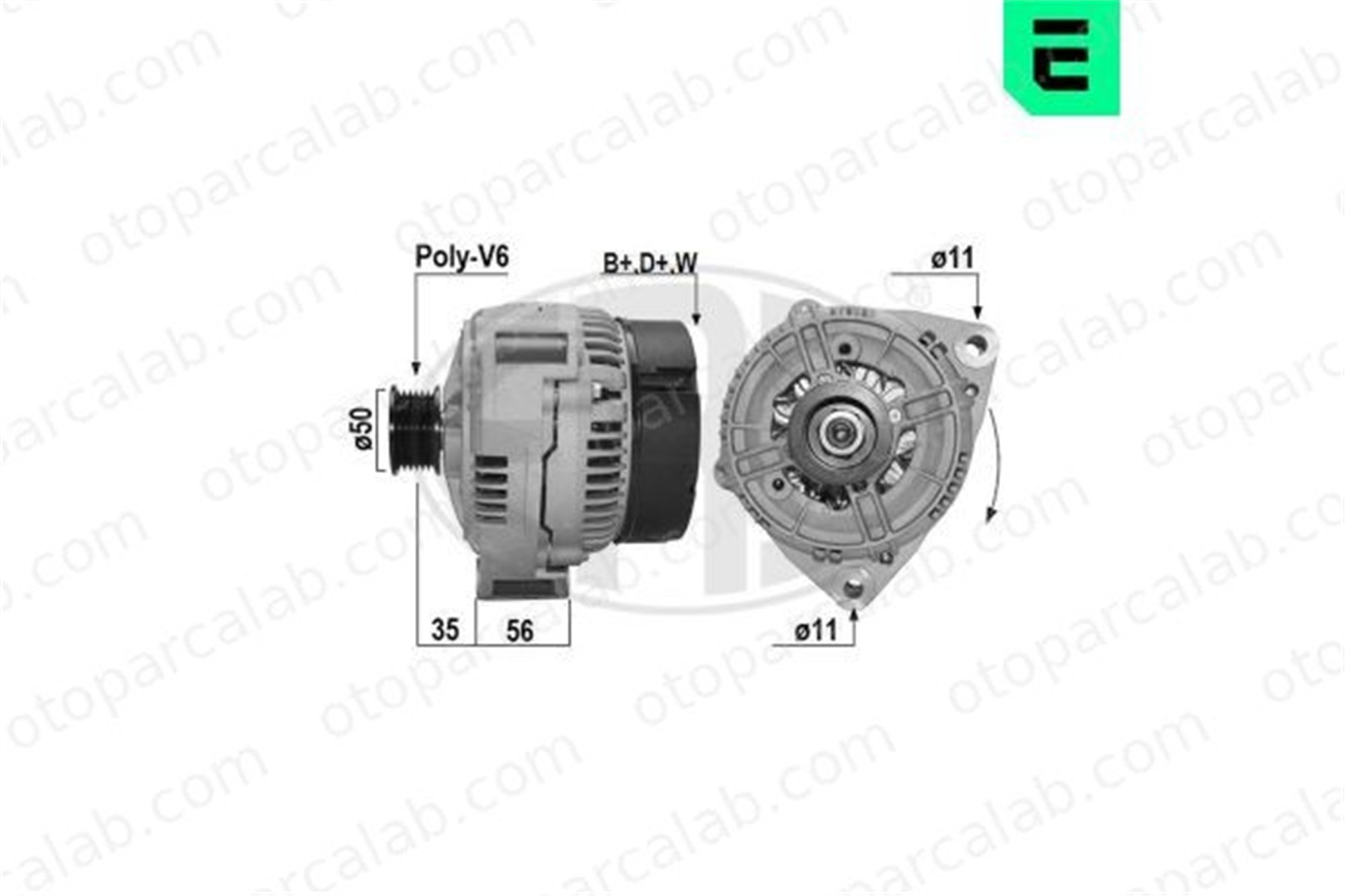 ERA 209664A Alternatör MERCEDES-BENZ E-SERISI E-SERISI T-Model 111540702 101543202