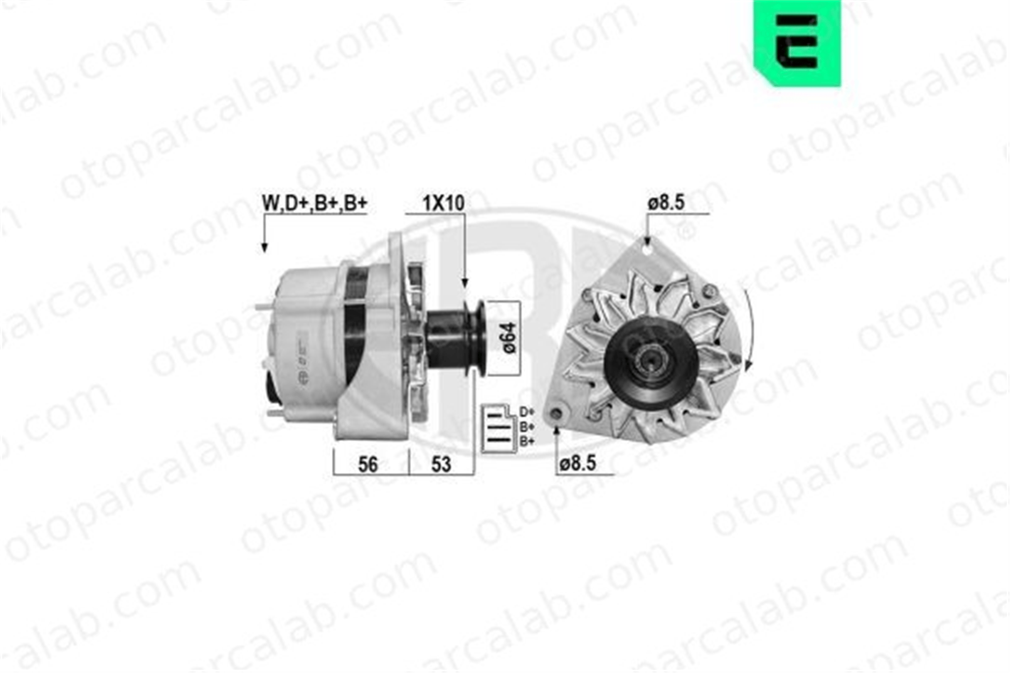 ERA 209667A Alternatör VW PASSAT B2 PASSAT B2 Variant 49903023F 049903023F