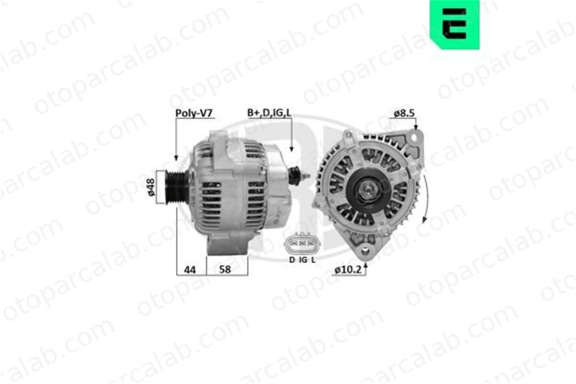 ERA 209680A Alternatör JAGUAR XJ XK 8 Convertible LJA1800 LNC1800AA