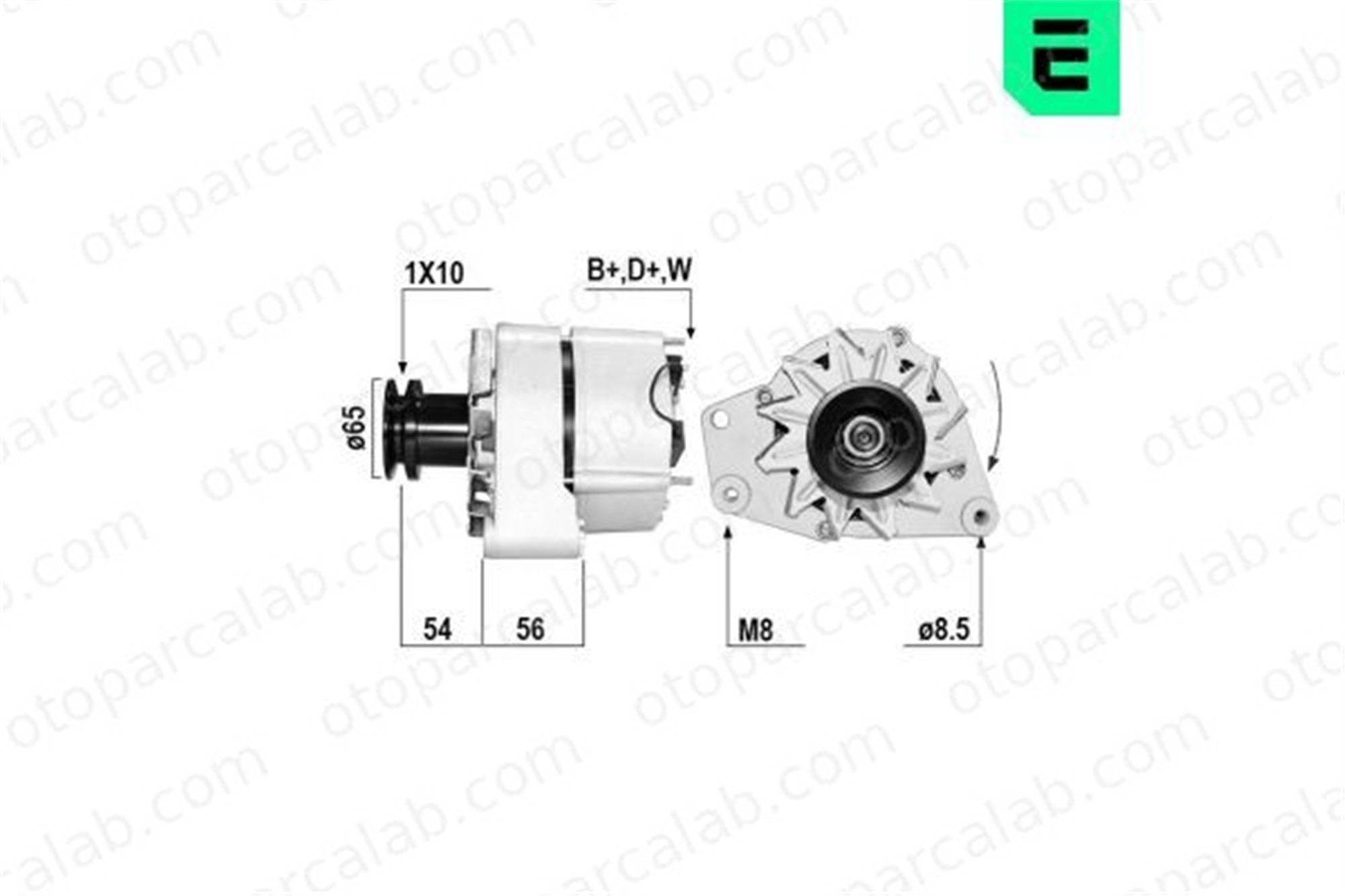 ERA 209684A Alternatör AUDI 80 B3 Sedan VW LT 40-55 I Panelvan/Van 68903031KX 068903031KX