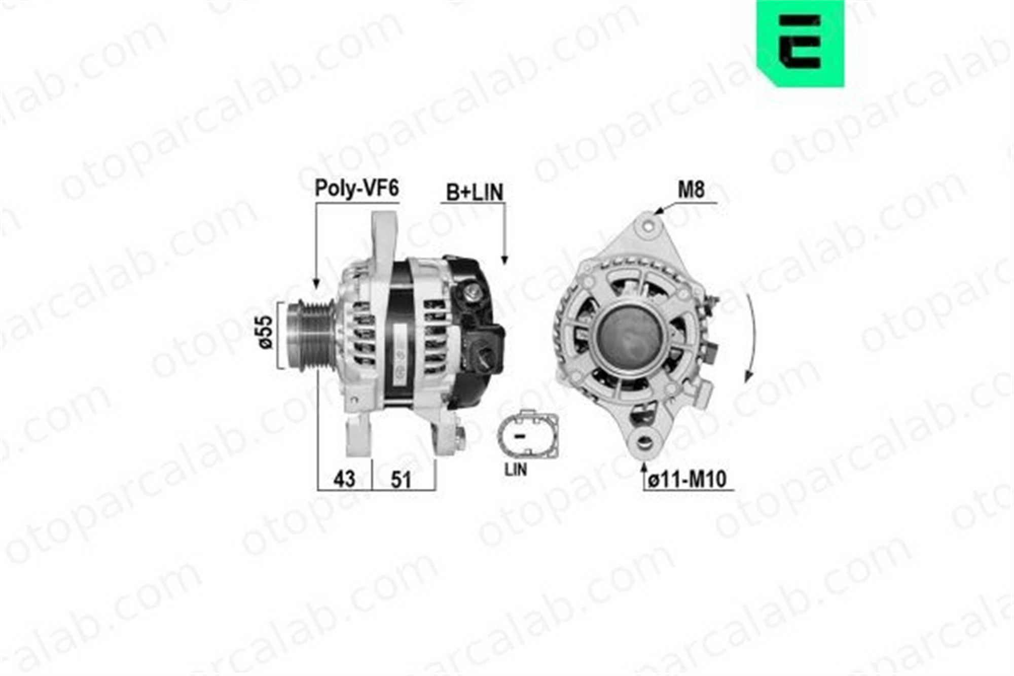 ERA 209708A Alternatör TOYOTA COROLLA Sedan RAV 4 IV 270600T360 2706037180